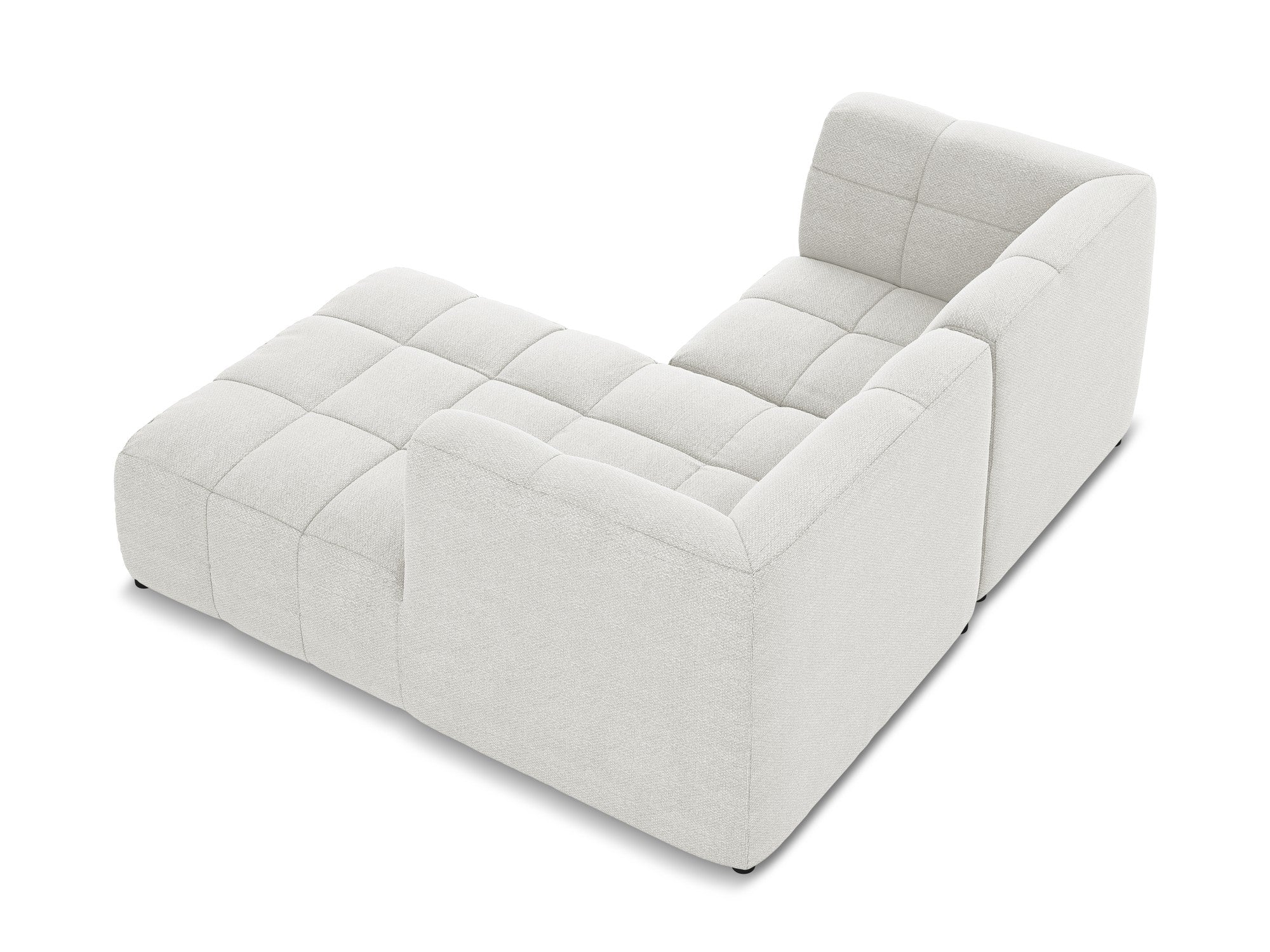 Right-facing modular sofa for 2 people ALOHA white boucle