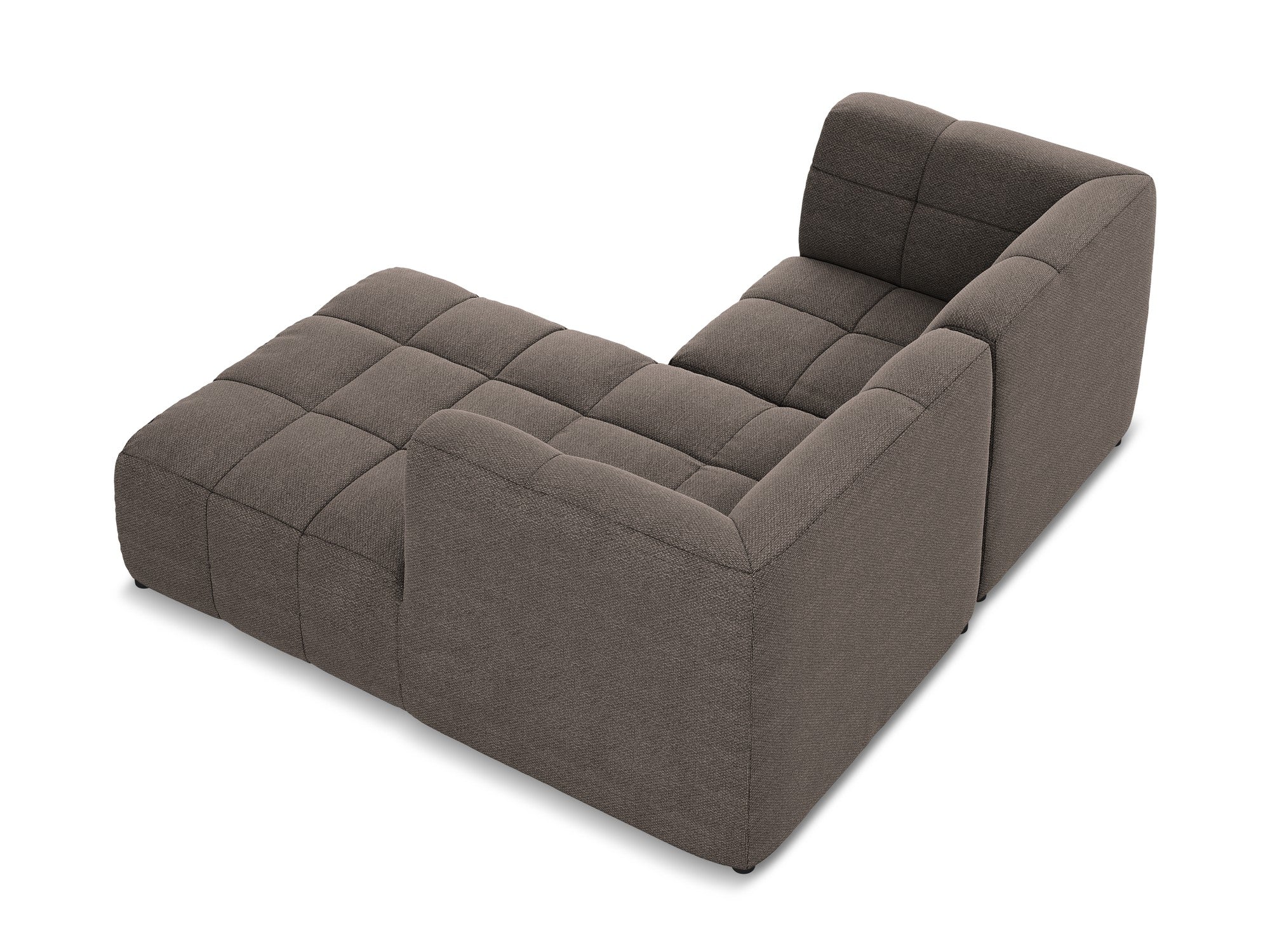 Right-facing modular 2-seater sofa ALOHA chocolate boucle