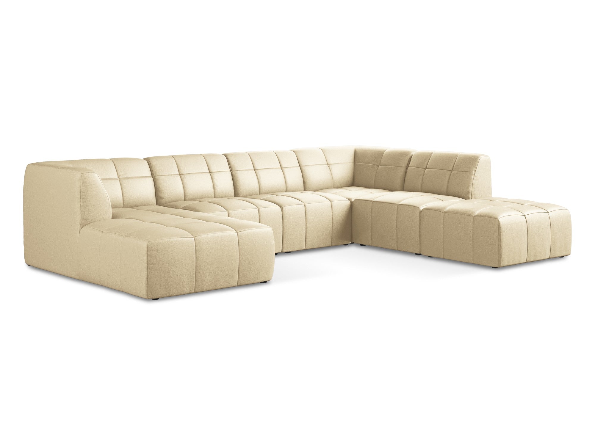 Modular Panoramic Corner Sofa ALOHA Beige Eco-Leather
