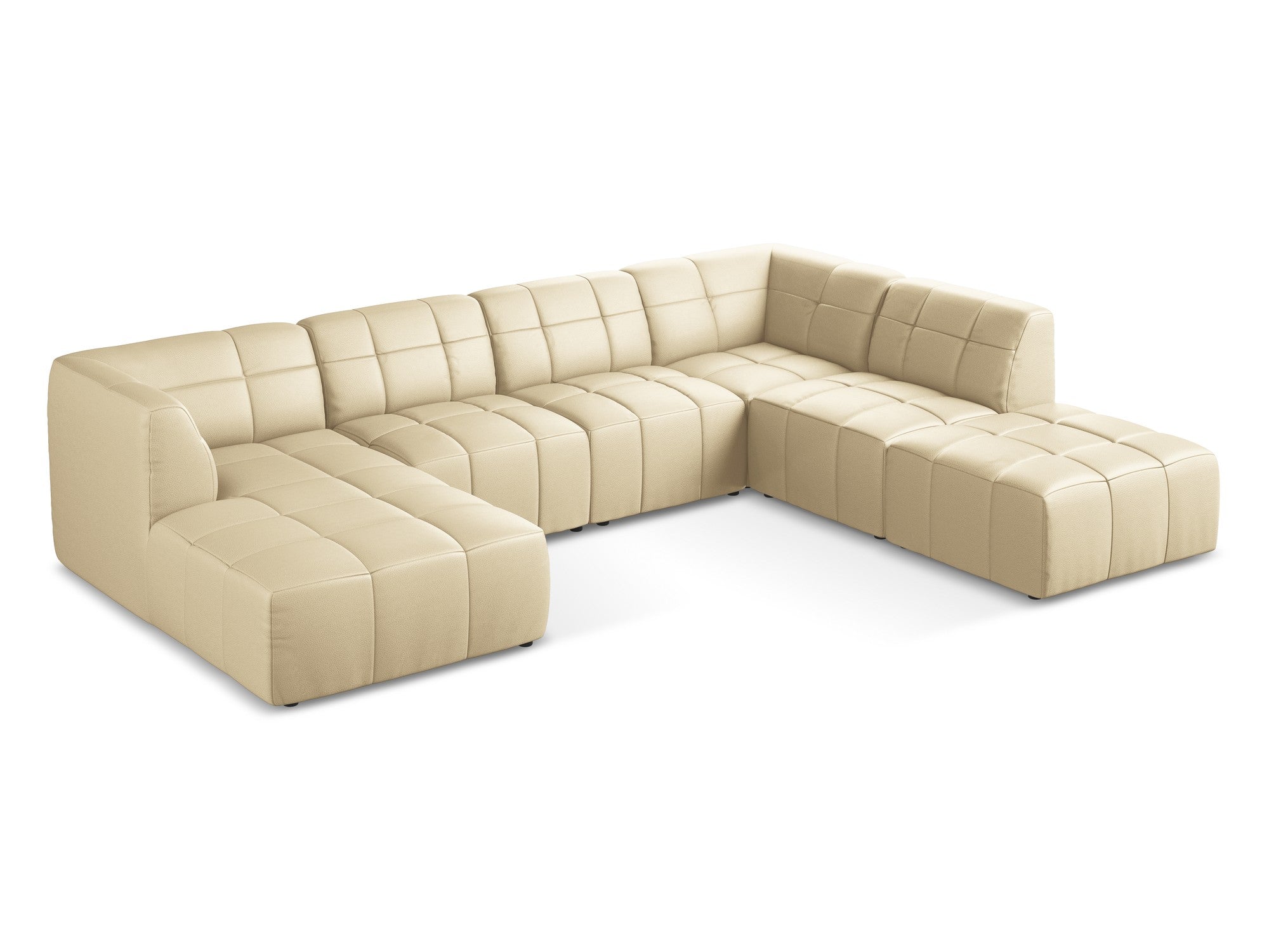 Modular Panoramic Corner Sofa ALOHA Beige Eco-Leather