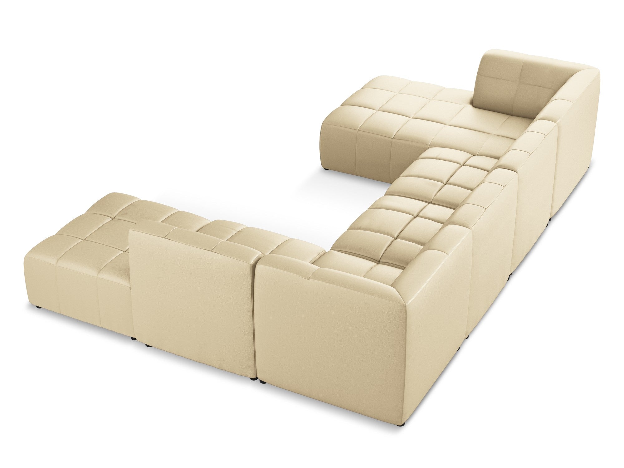 Modular Panoramic Corner Sofa ALOHA Beige Eco-Leather