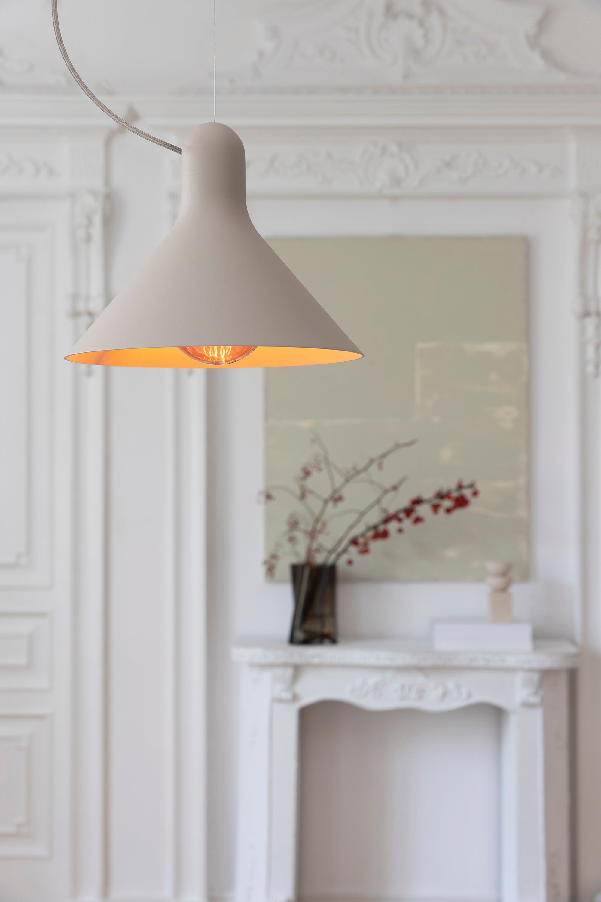 Pendelleuchte CONA beige taupe