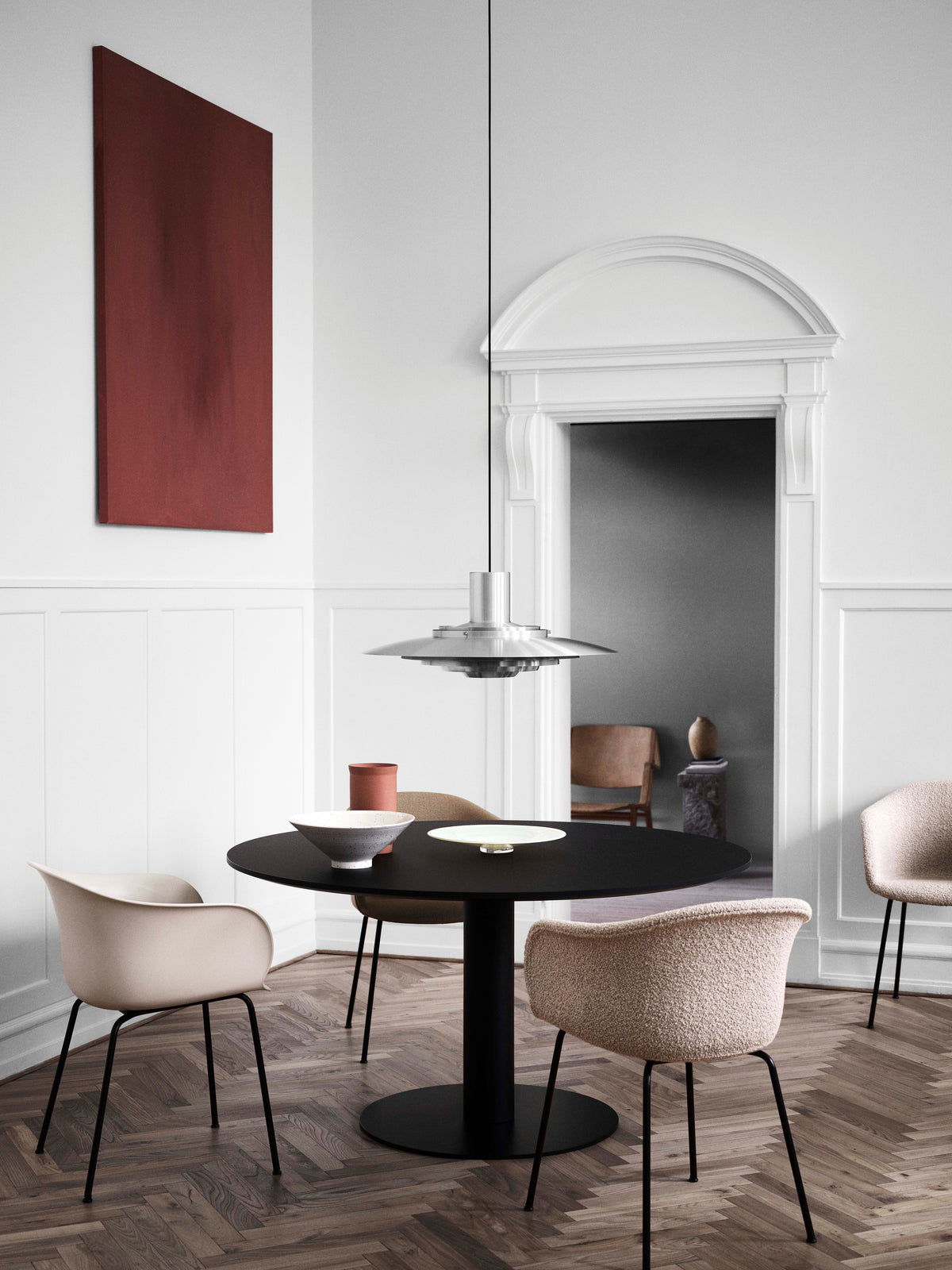 Stuhl ELEFY JH29 gepolstert mit schwarzem Gestell