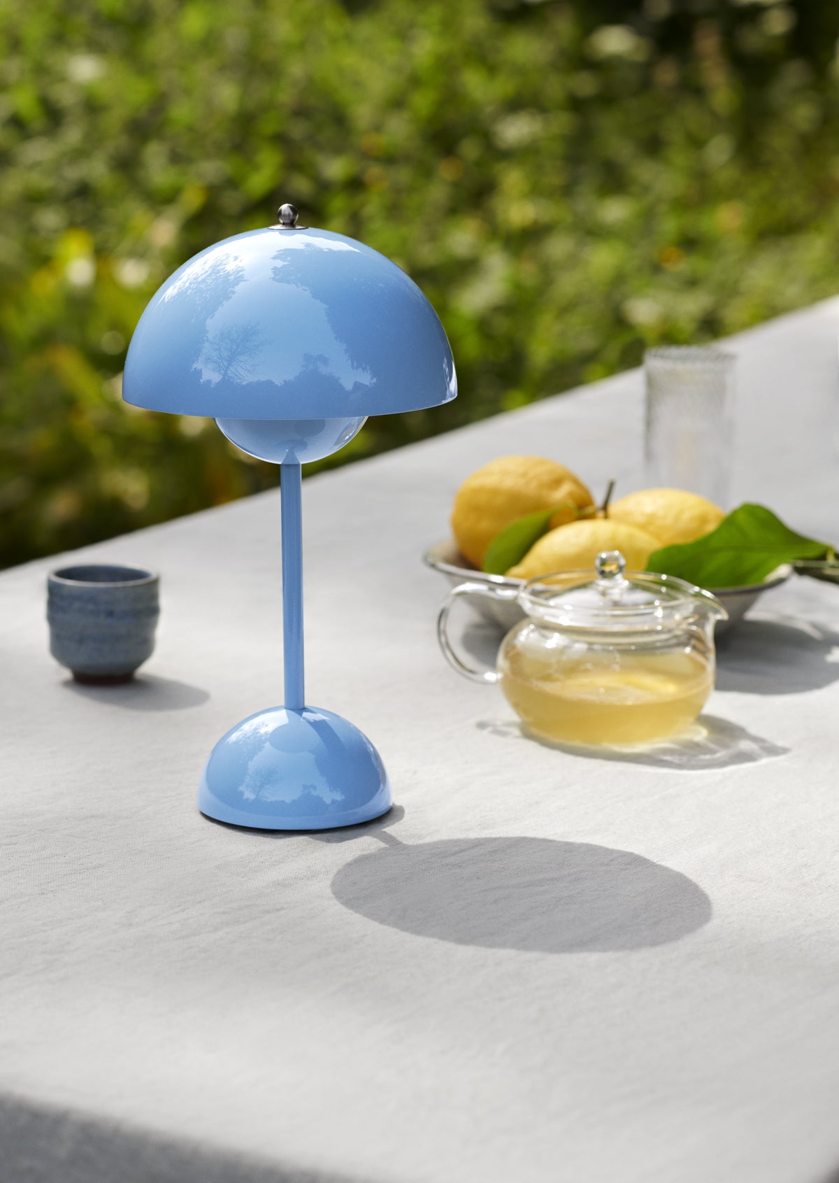 Tragbare Lampe FLOWERPOT VP9 in Blau