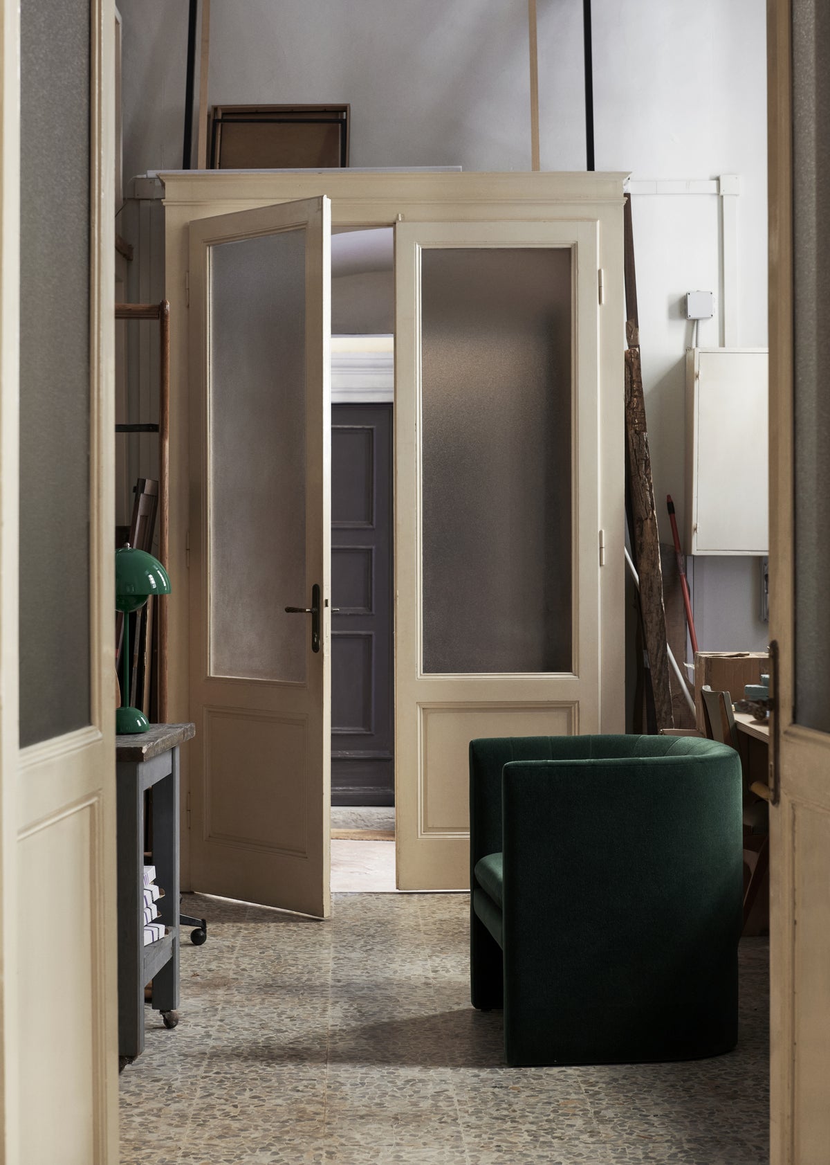 Tischlampe FLOWERPOT VP3 stahlblau