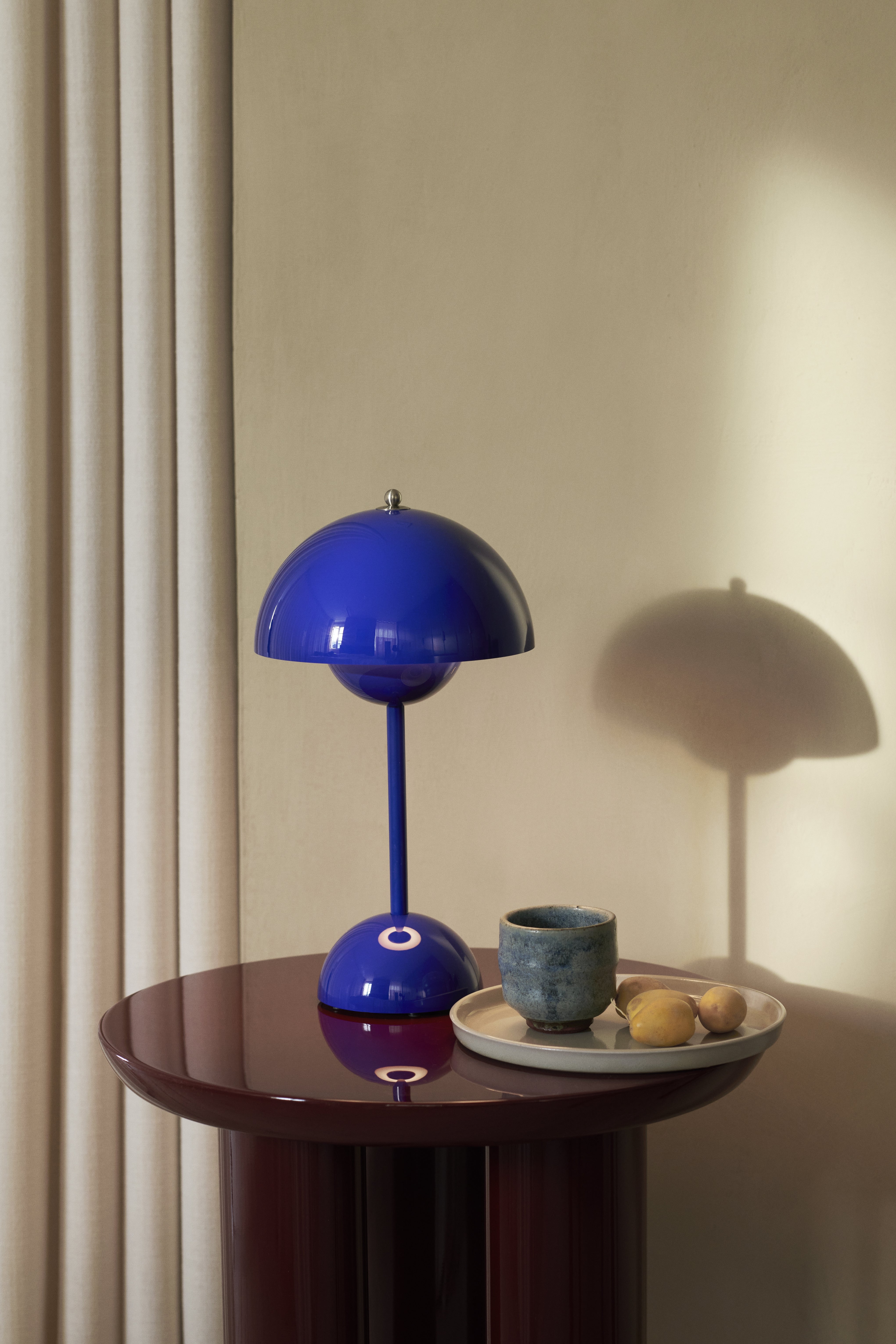 Tragbare Lampe FLOWERPOT VP9 in Kobaltblau