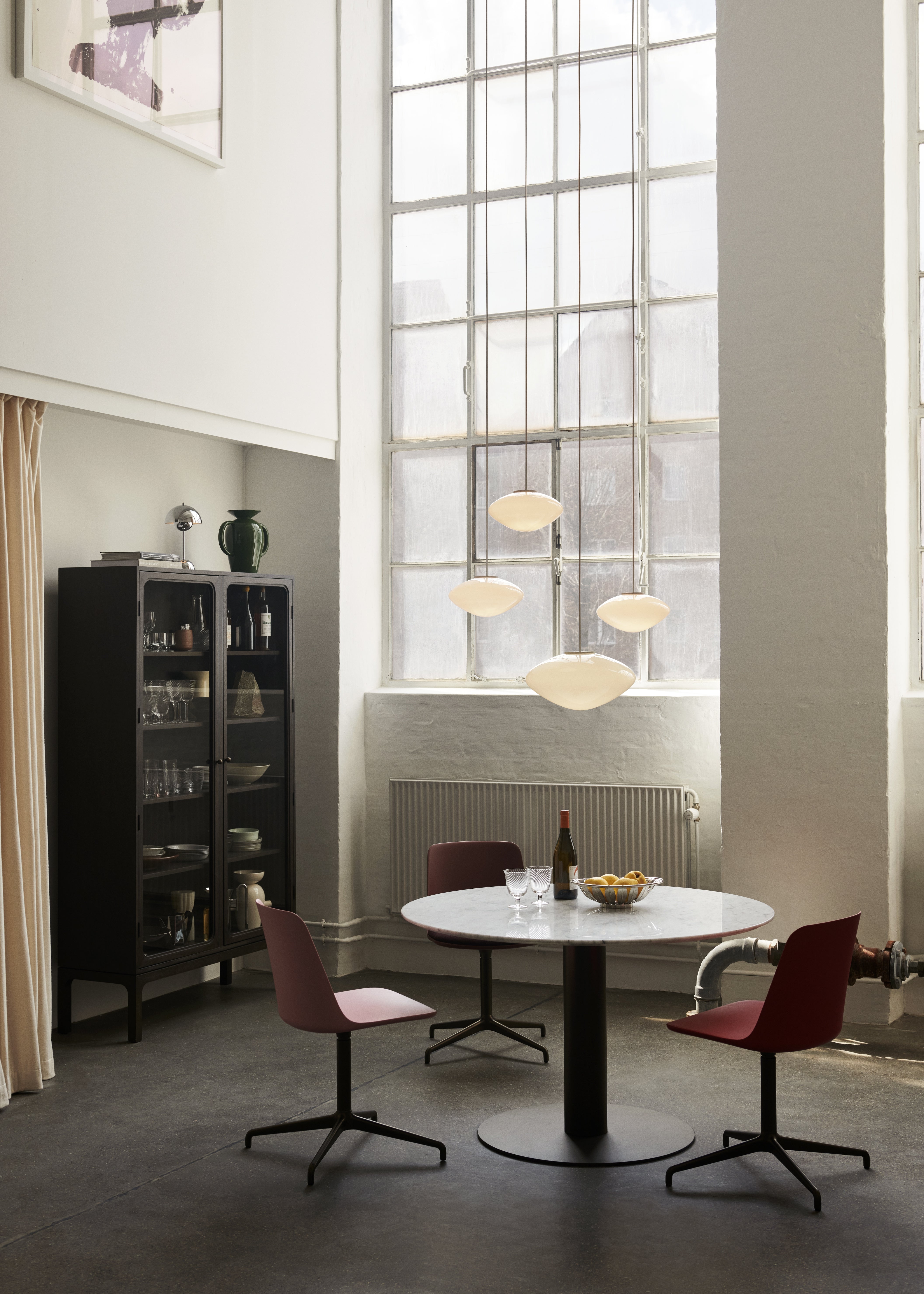 Tragbare Lampe FLOWERPOT VP9 in Weinrot