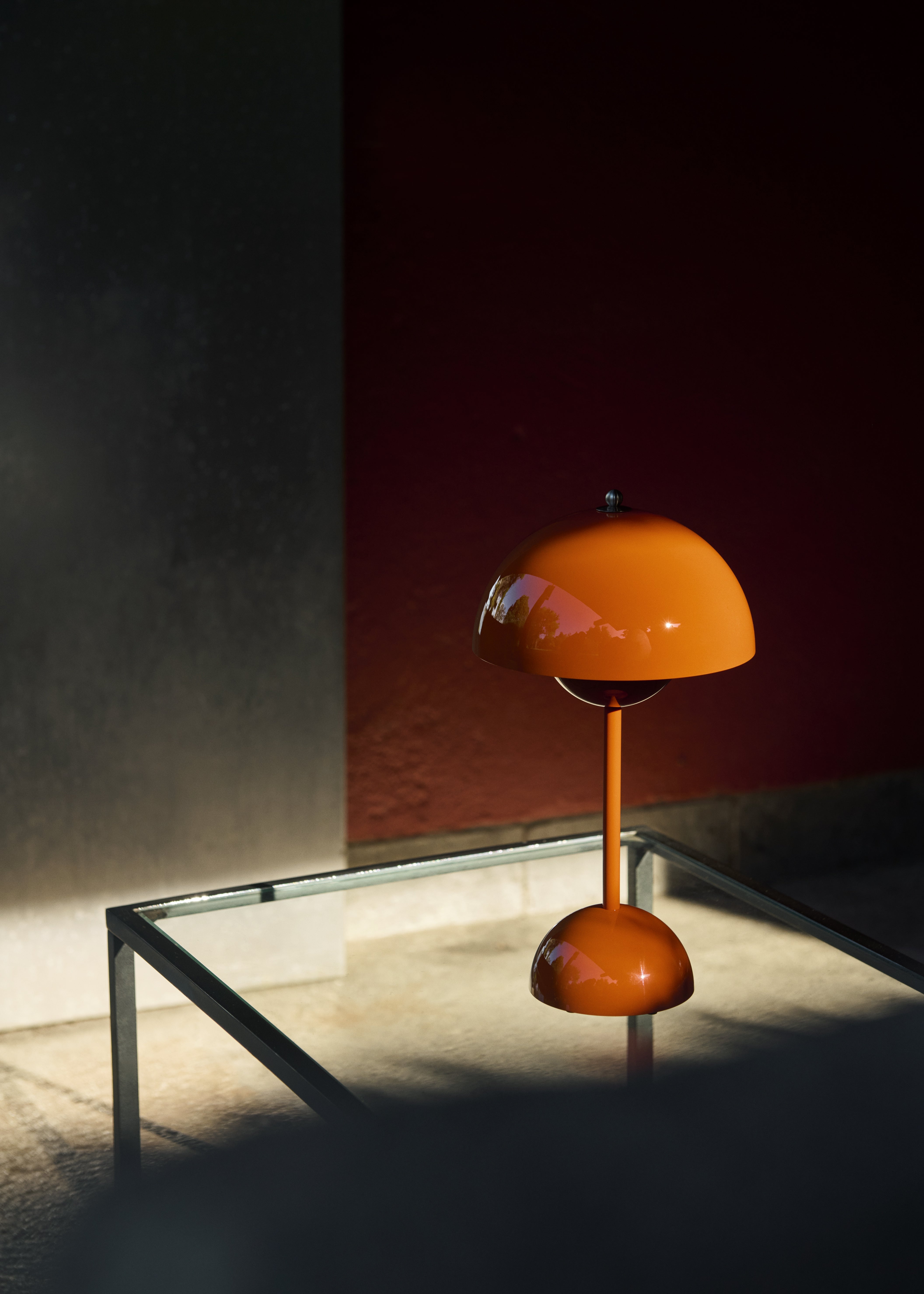 Tragbare Lampe FLOWERPOT VP9 in Orange