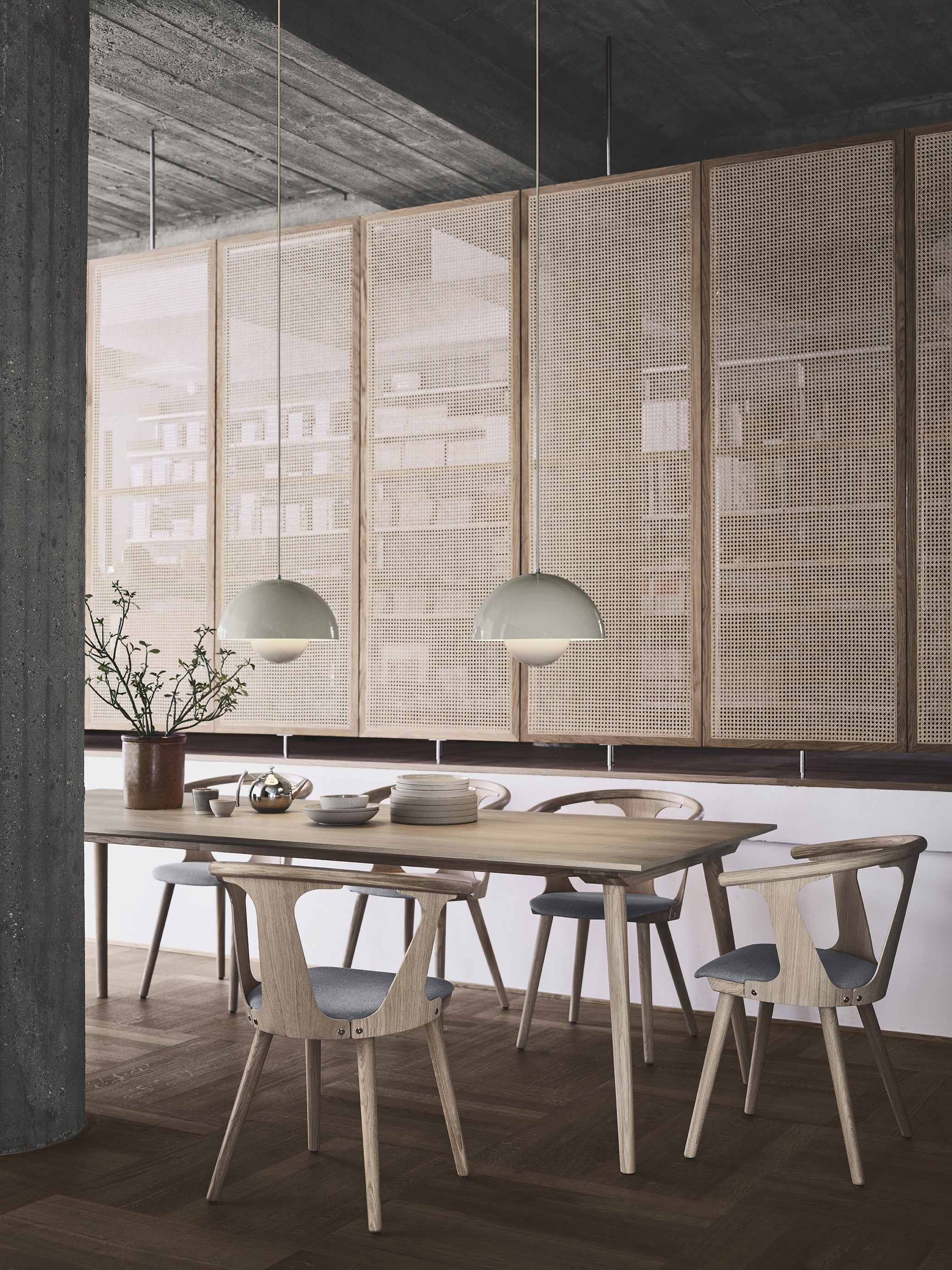 Pendelleuchte FLOWERPOT grau-beige