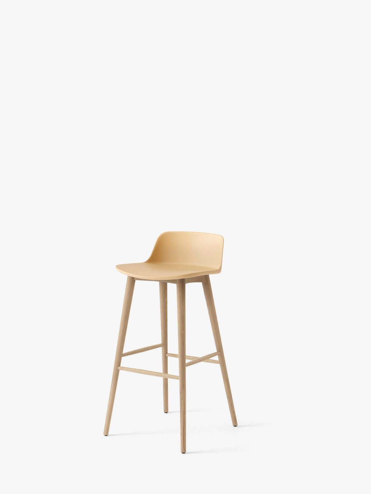 Hocker RELY sandfarben mit Eichenbasis