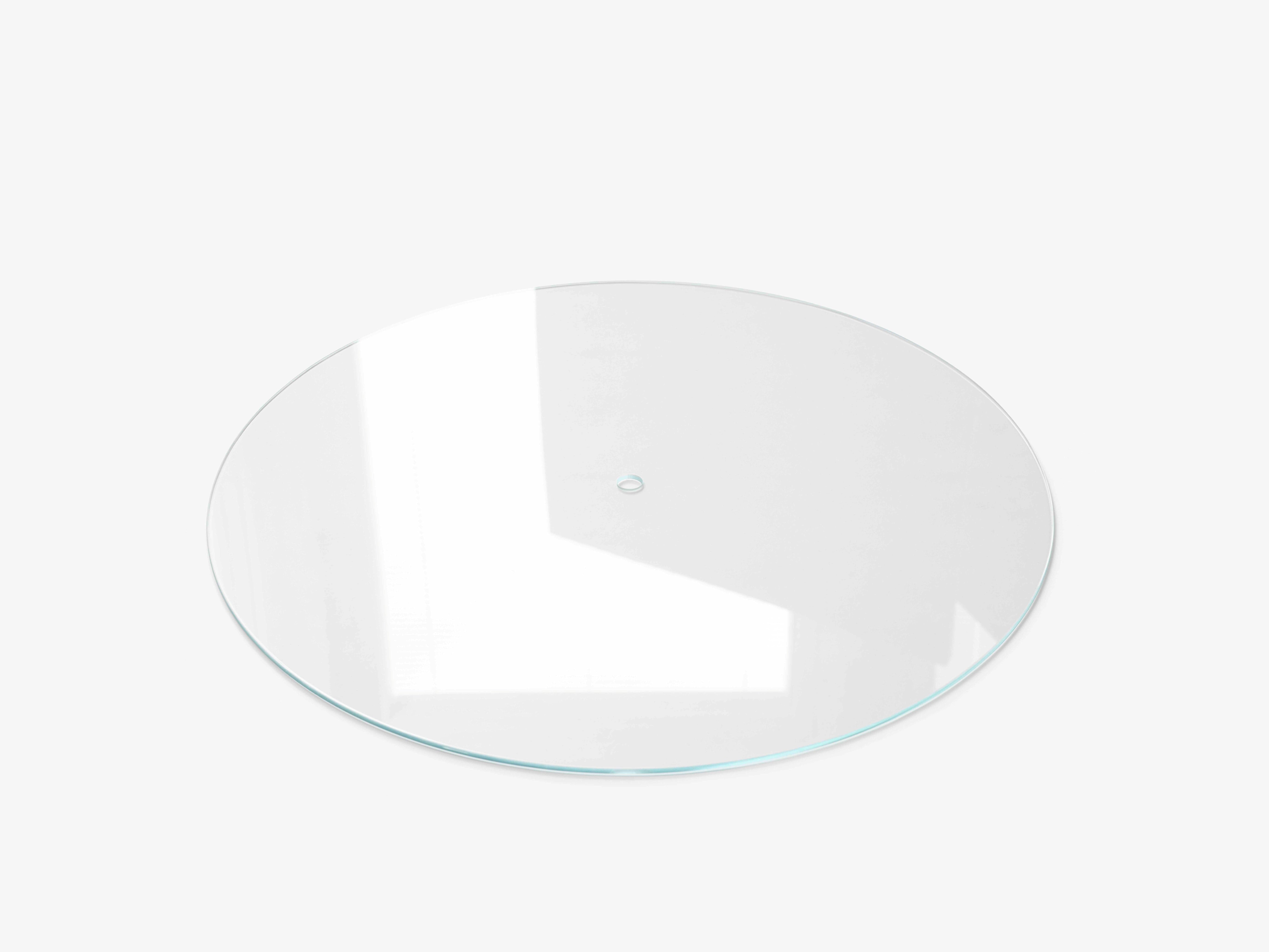 Couchtisch WIRE VP17 mit Glasplatte und polierter Stahlbasis