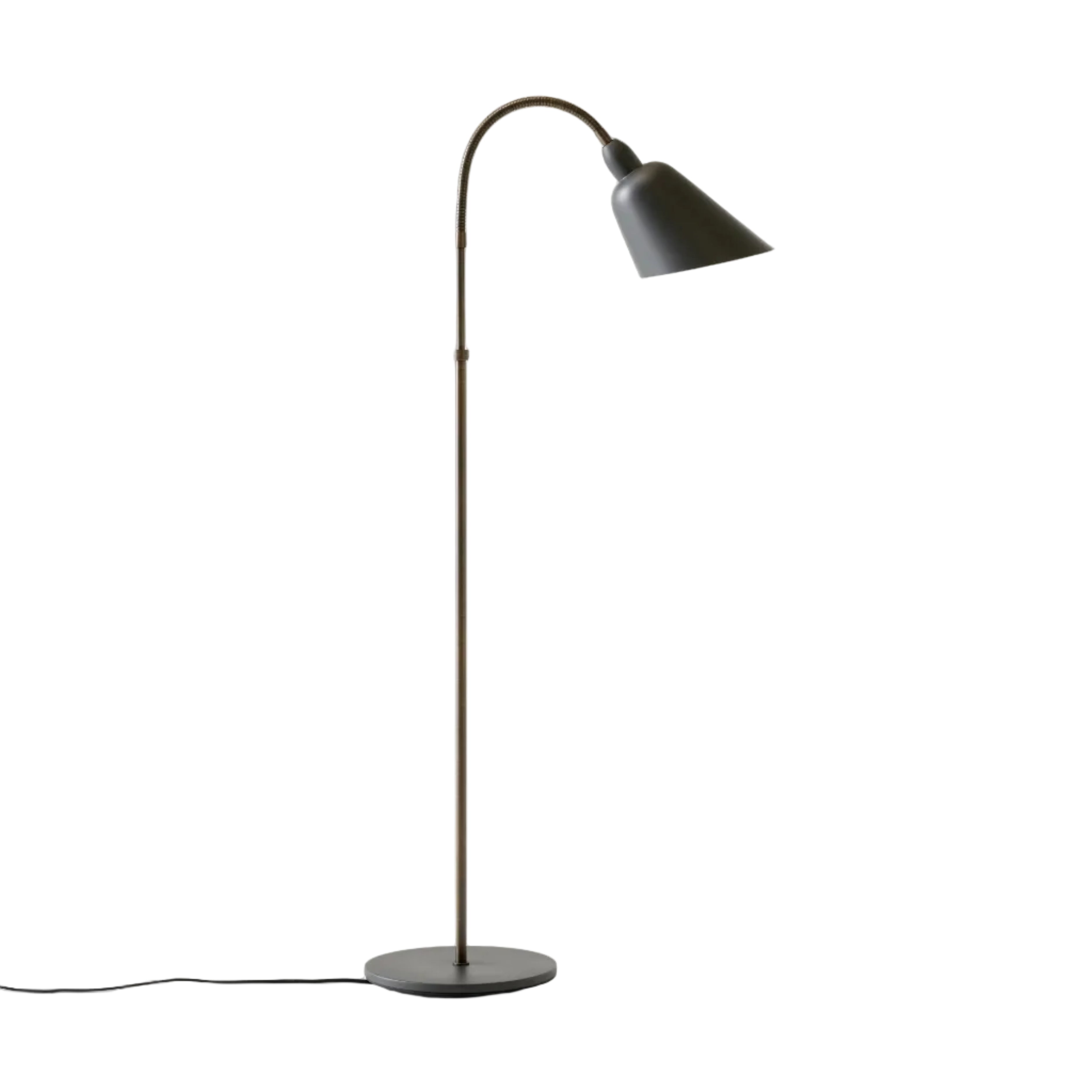Stehlampe BELLEVUE AJ7 graphit mit brüniertem Messingfuß