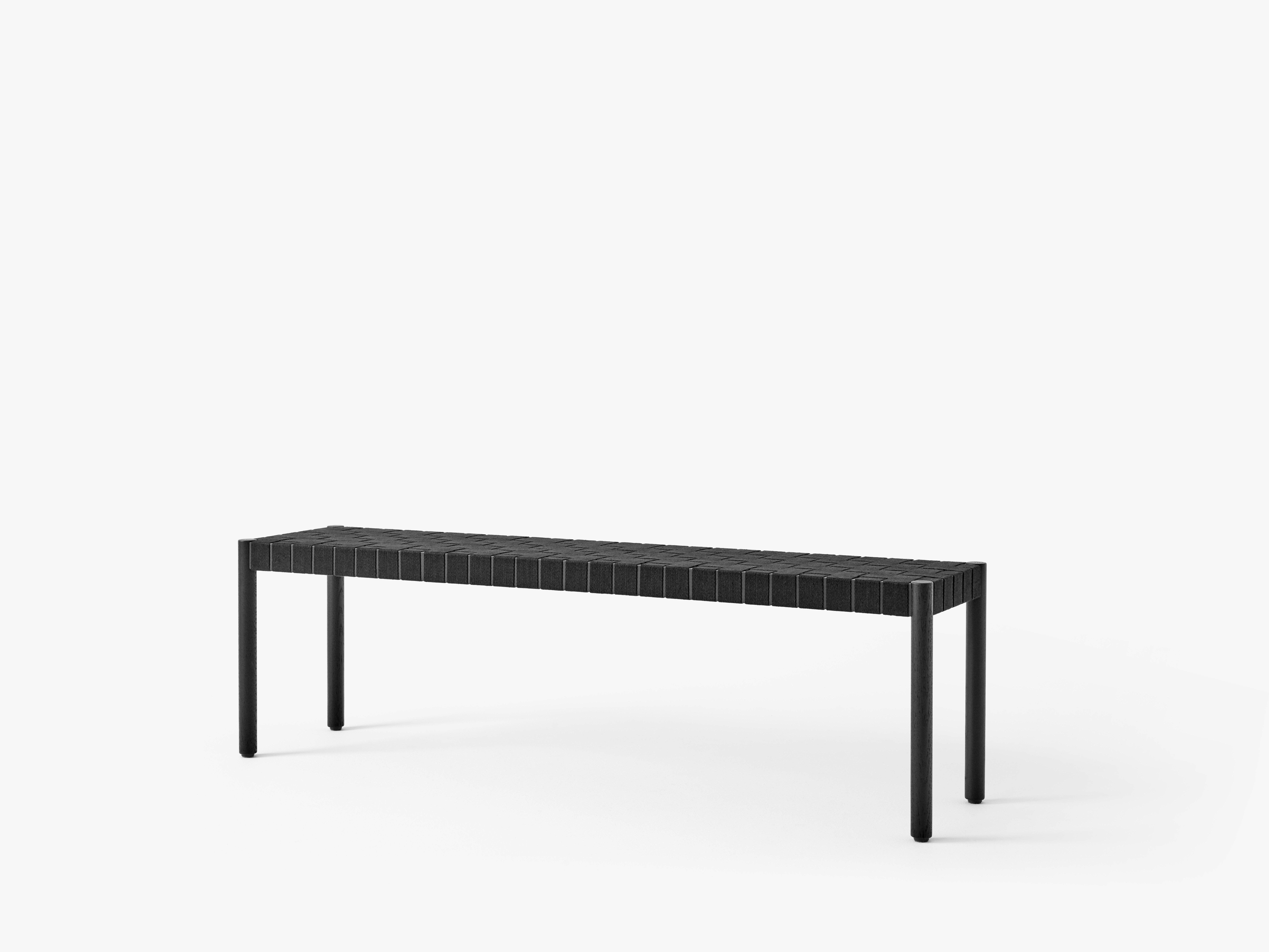 Bank BETTY mit schwarzem gewebtem Sitz aus schwarz lackiertem Eschenholz