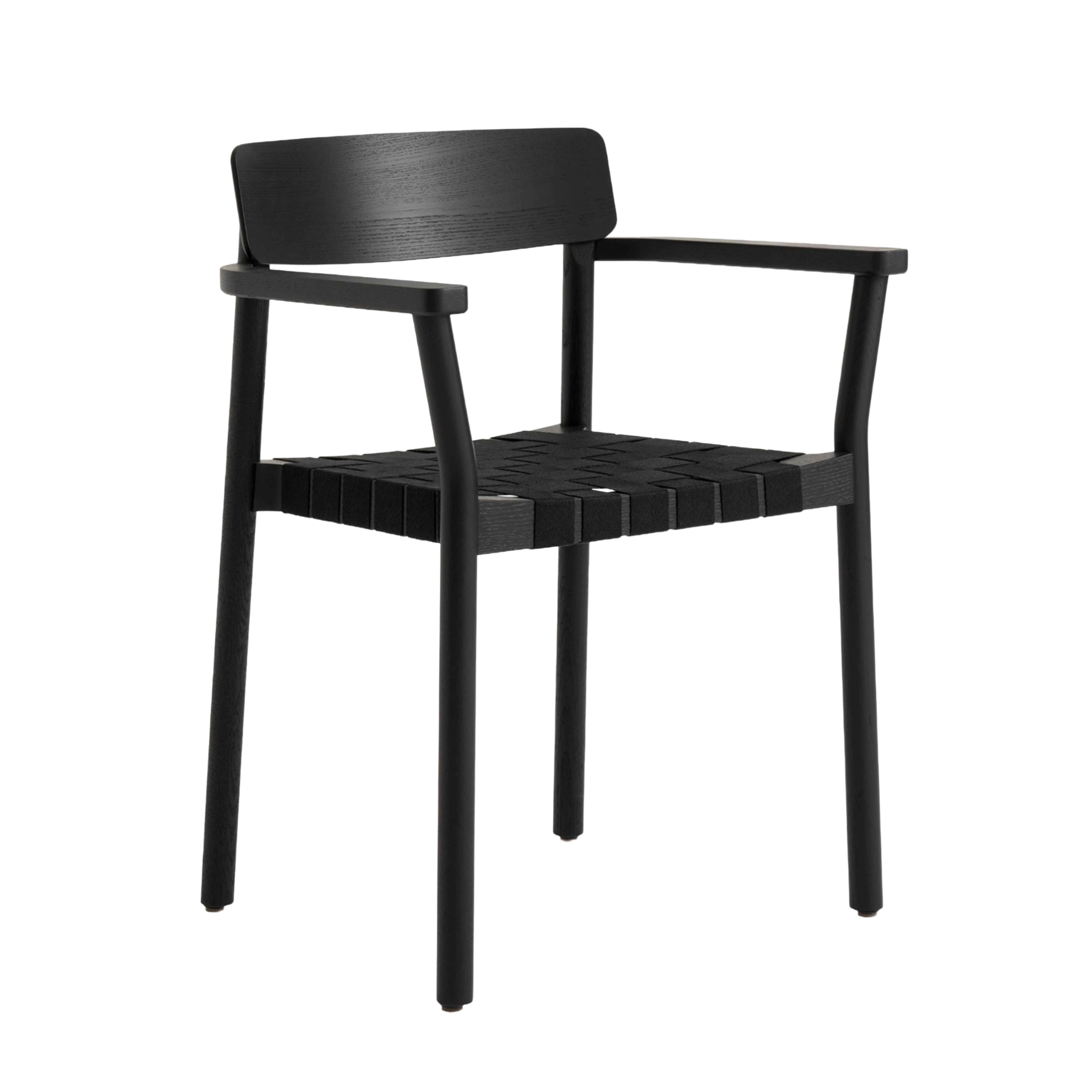 Sessel mit Armlehnen BETTY TK9 schwarzes gewebtes Sitzpolster mit schwarzer lackierter Esche