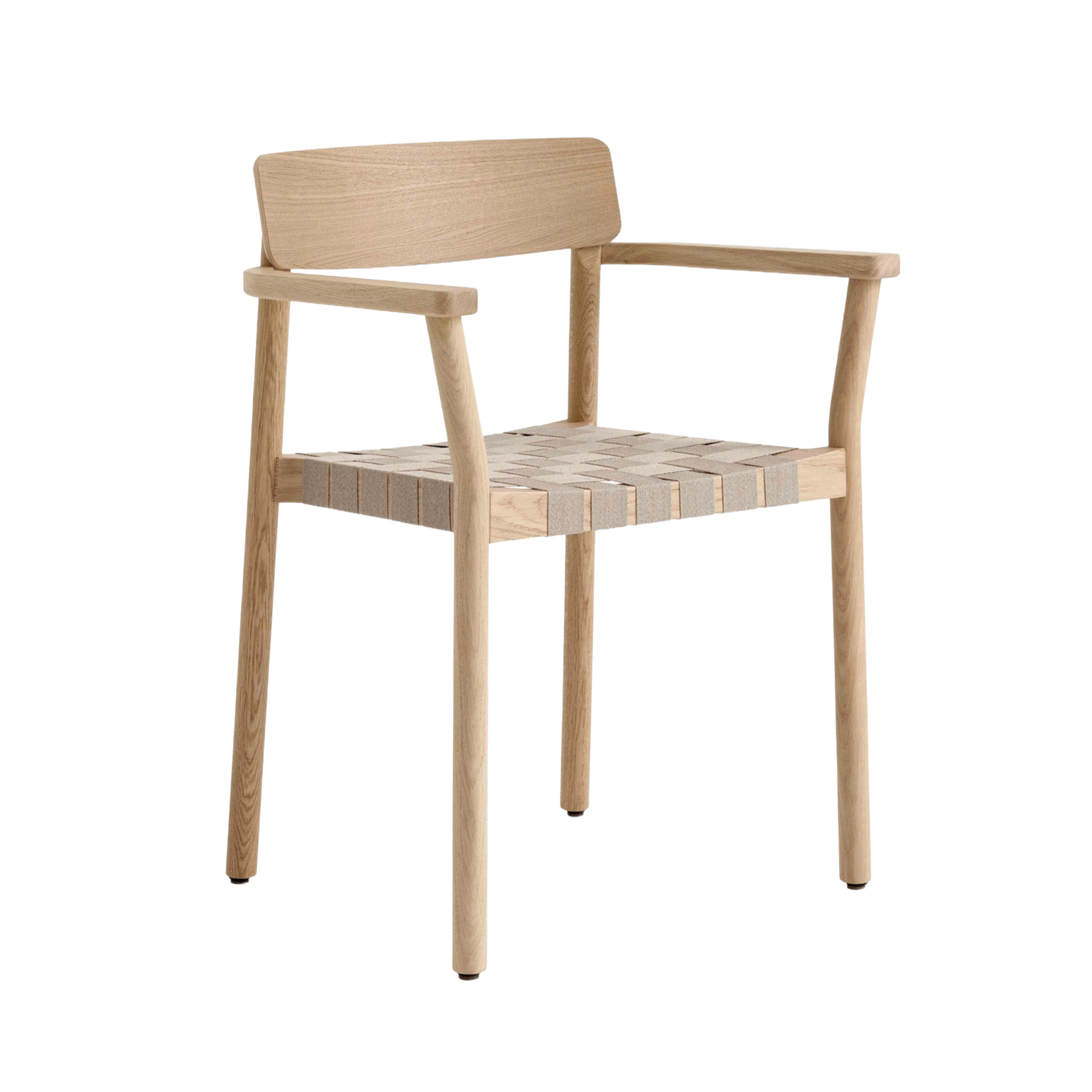 Sessel mit Armlehnen BETTY TK9, beige, gewebter Sitz mit lackiertem Eichenholz