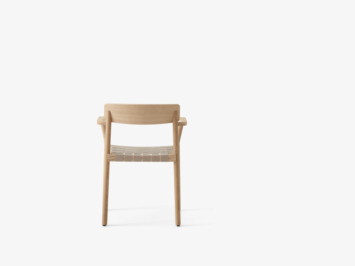 Sessel mit Armlehnen BETTY TK9, beige, gewebter Sitz mit rauchgeöltem Eichenholz