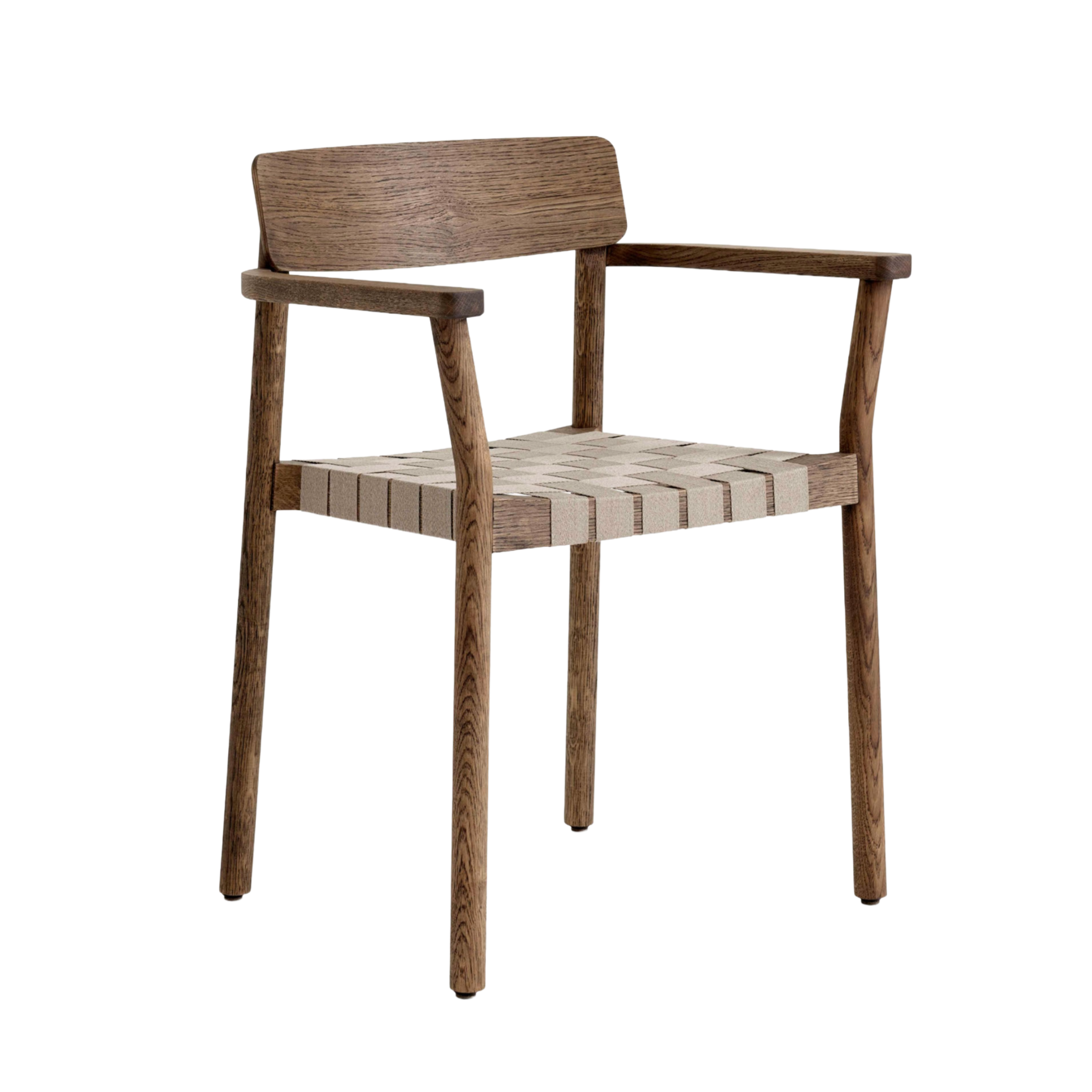 Sessel mit Armlehnen BETTY TK9, beige, gewebter Sitz mit rauchgeöltem Eichenholz