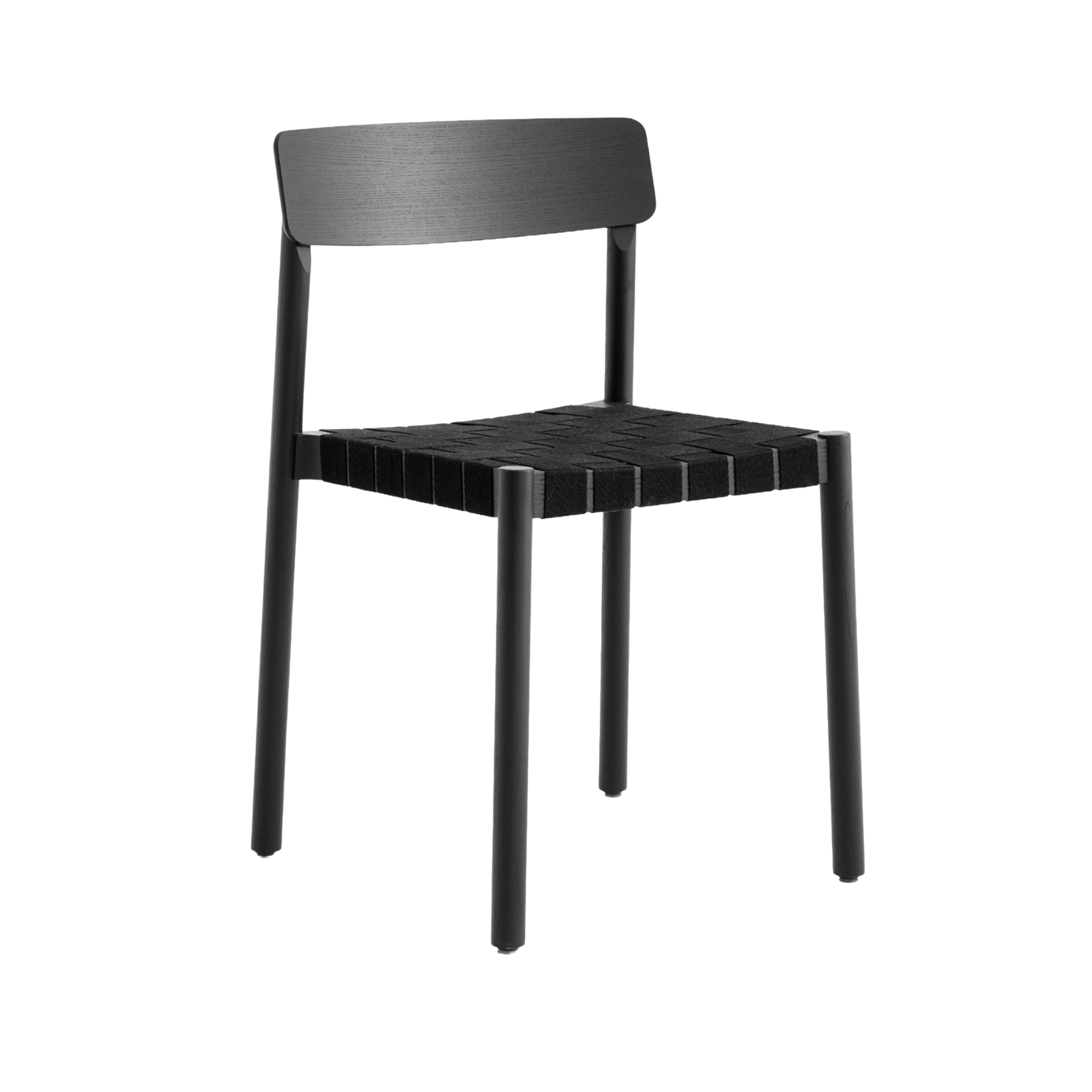Stuhl BETTY TK1 mit schwarzem, gewebtem Sitz und schwarz lackiertem Eschenholz