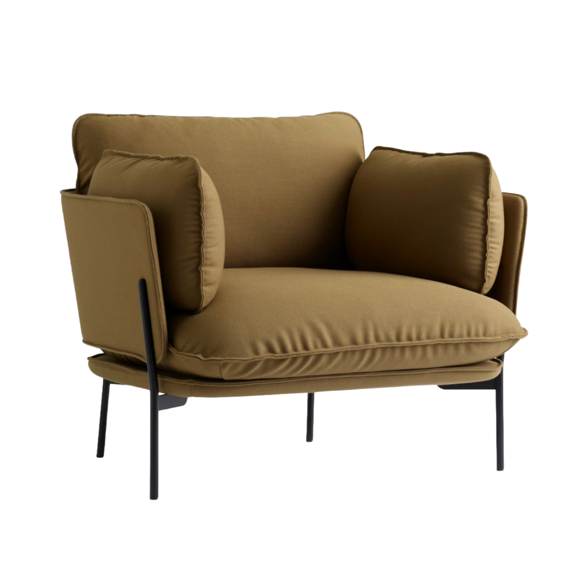Sessel CLOUD LN1 gepolstert mit schwarzem Gestell
