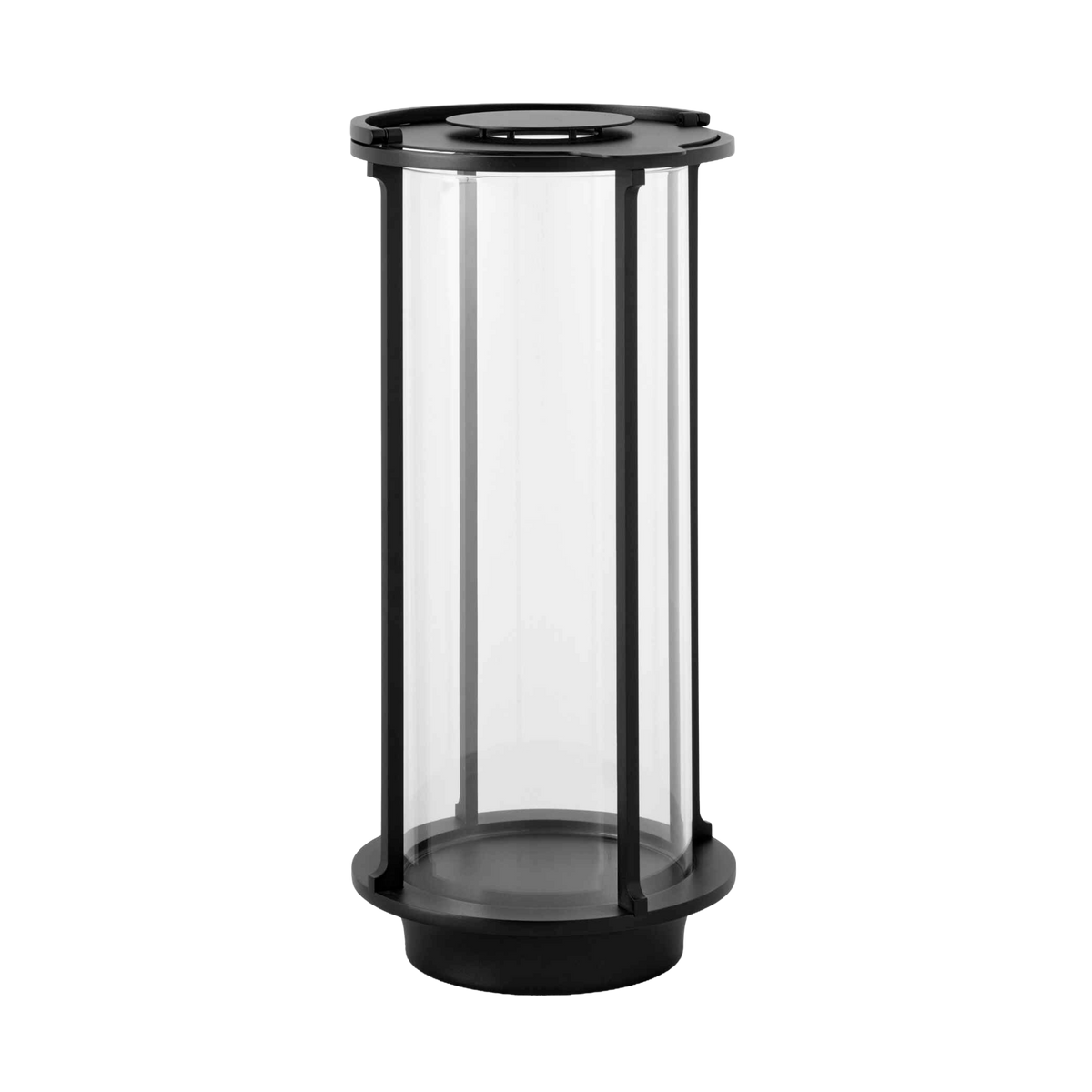 Außenlaterne für Kerzen HURRICANE SC83 aus Glas und schwarzem Aluminium