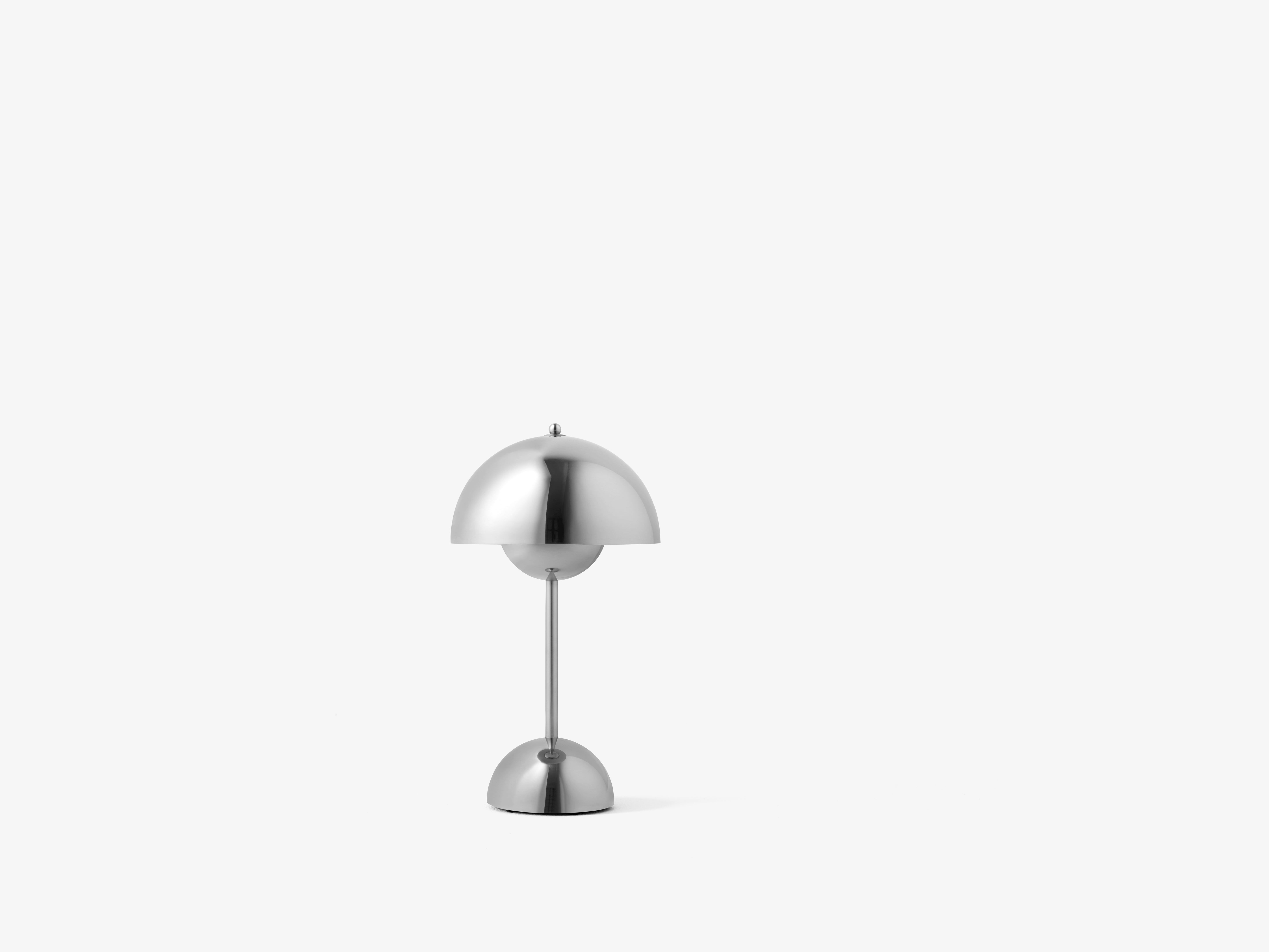 Tragbare Lampe FLOWERPOT VP9 verchromt