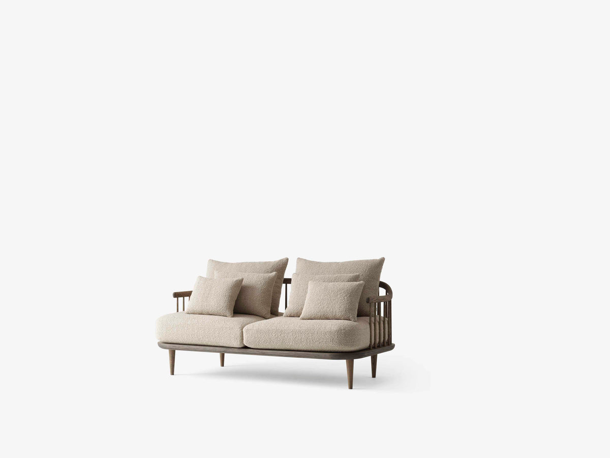 Zweisitzer-Sofa FLY SC2 gepolstert mit geräucherter Eichenbasis