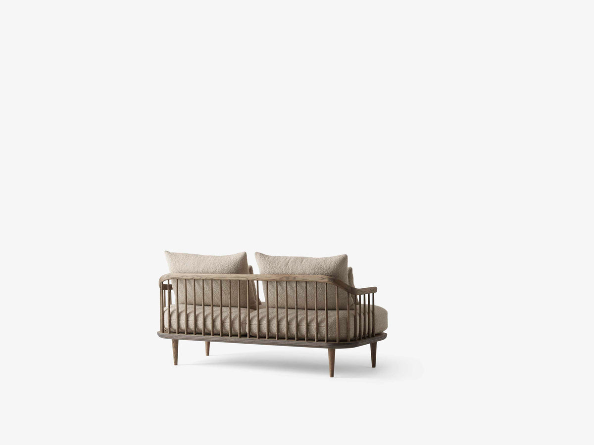 Zweisitzer-Sofa FLY SC2 gepolstert mit geräucherter Eichenbasis