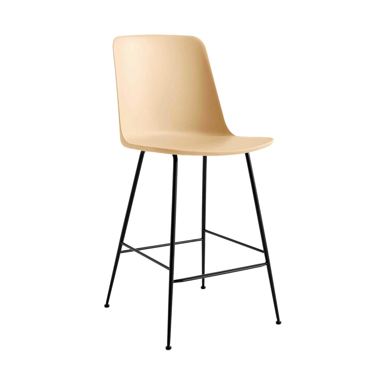 Barhocker RELY sandfarben mit schwarzem Stahlgestell