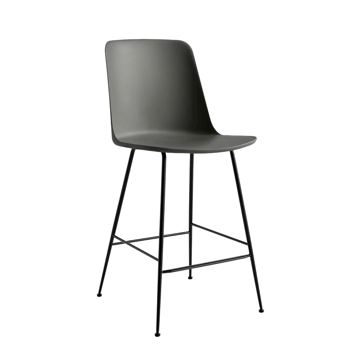 Barhocker RELY graphitfarben mit schwarzem Stahlgestell