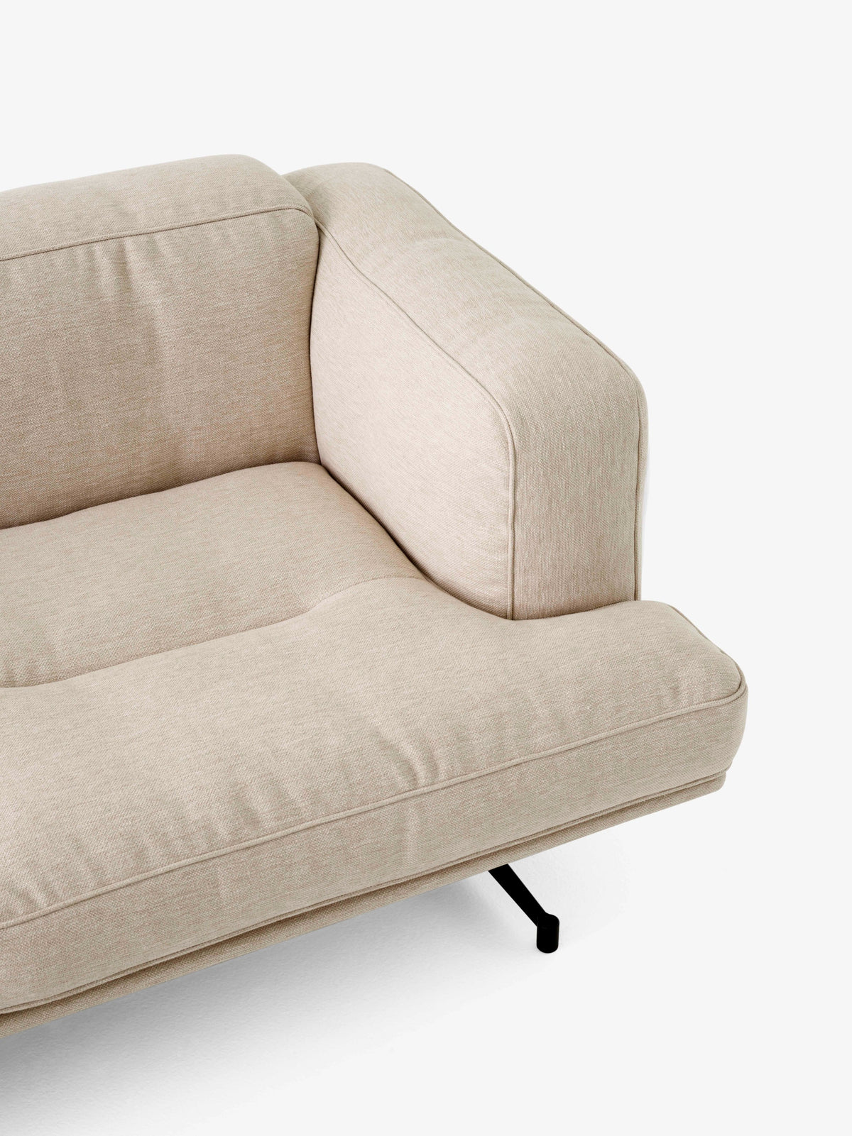 Sofa für 3 Personen INLAND AV23 gepolstert mit schwarzem Gestell