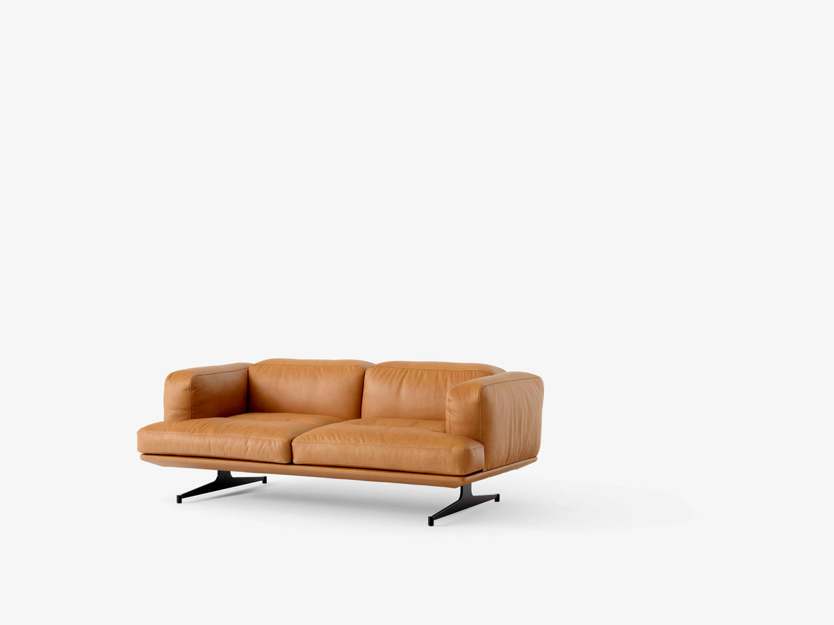 Zweisitzer-Sofa INLAND AV22 gepolstert mit schwarzem Gestell