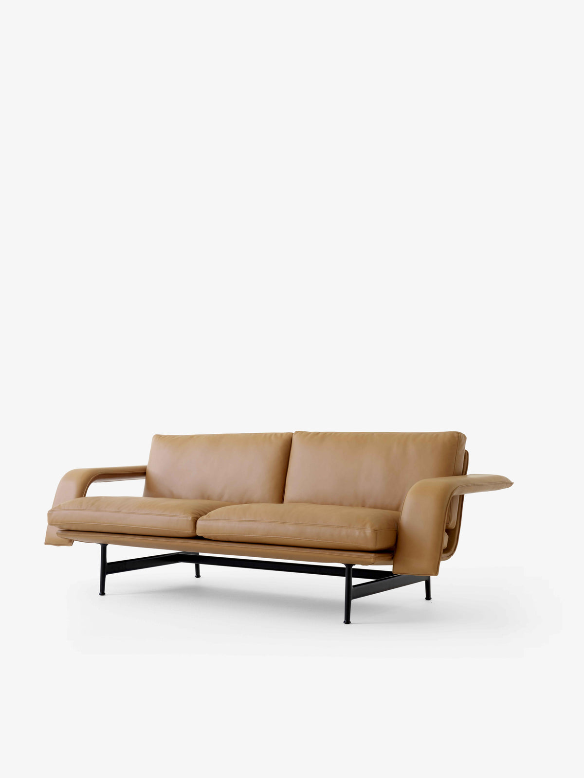 2-Sitzer Sofa MEANTIME AV30 mit gepolstertem Bezug und schwarzem Gestell