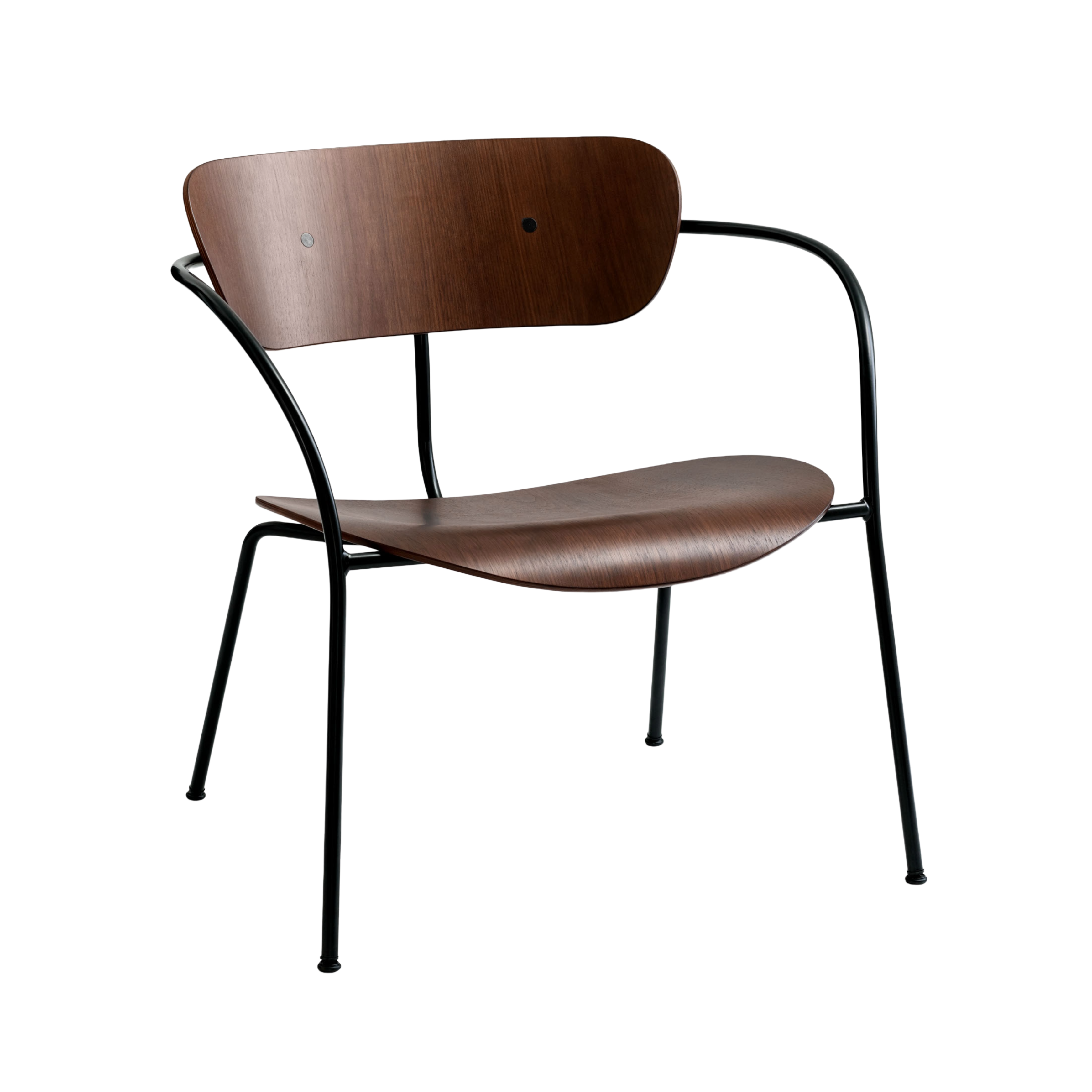 Sessel mit Armlehnen PAVILION AV5 lackierte Nuss mit schwarzem Fuß