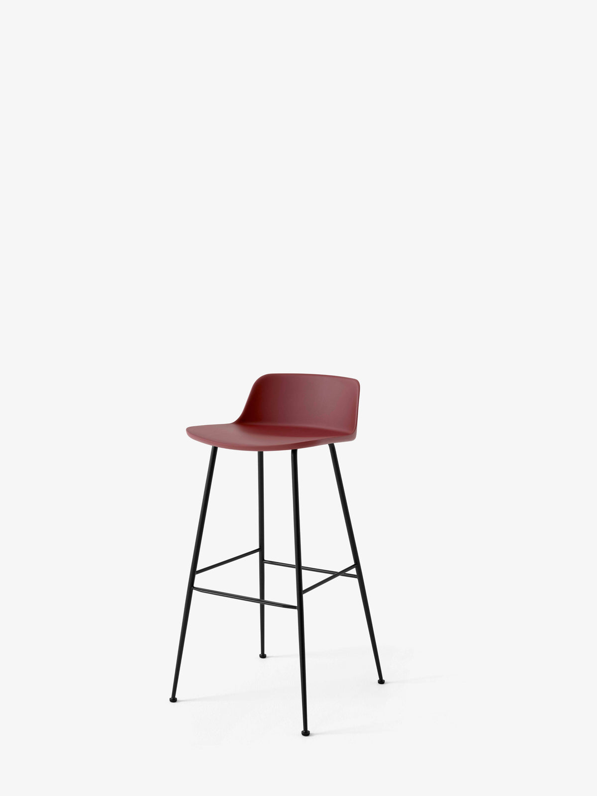 Hocker RELY rotbraun mit schwarzem Stahlgestell