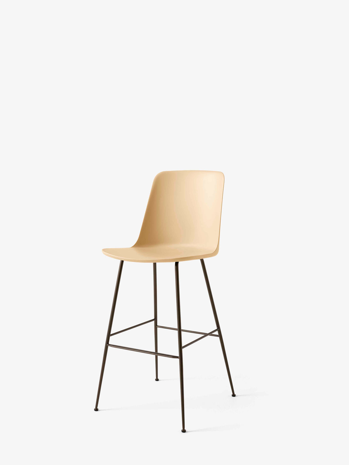 Barhocker RELY sandfarben mit braunem Stahlgestell