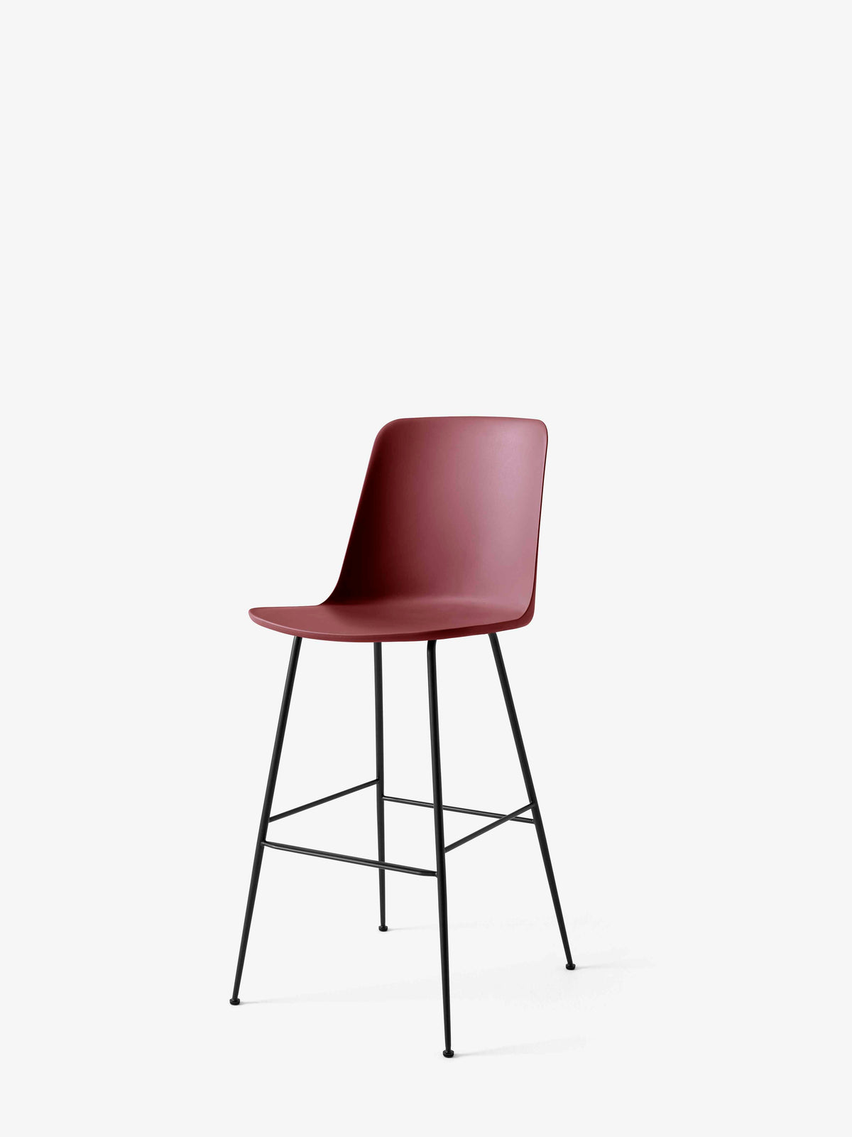 Barhocker RELY rotbraun mit schwarzem Stahlgestell