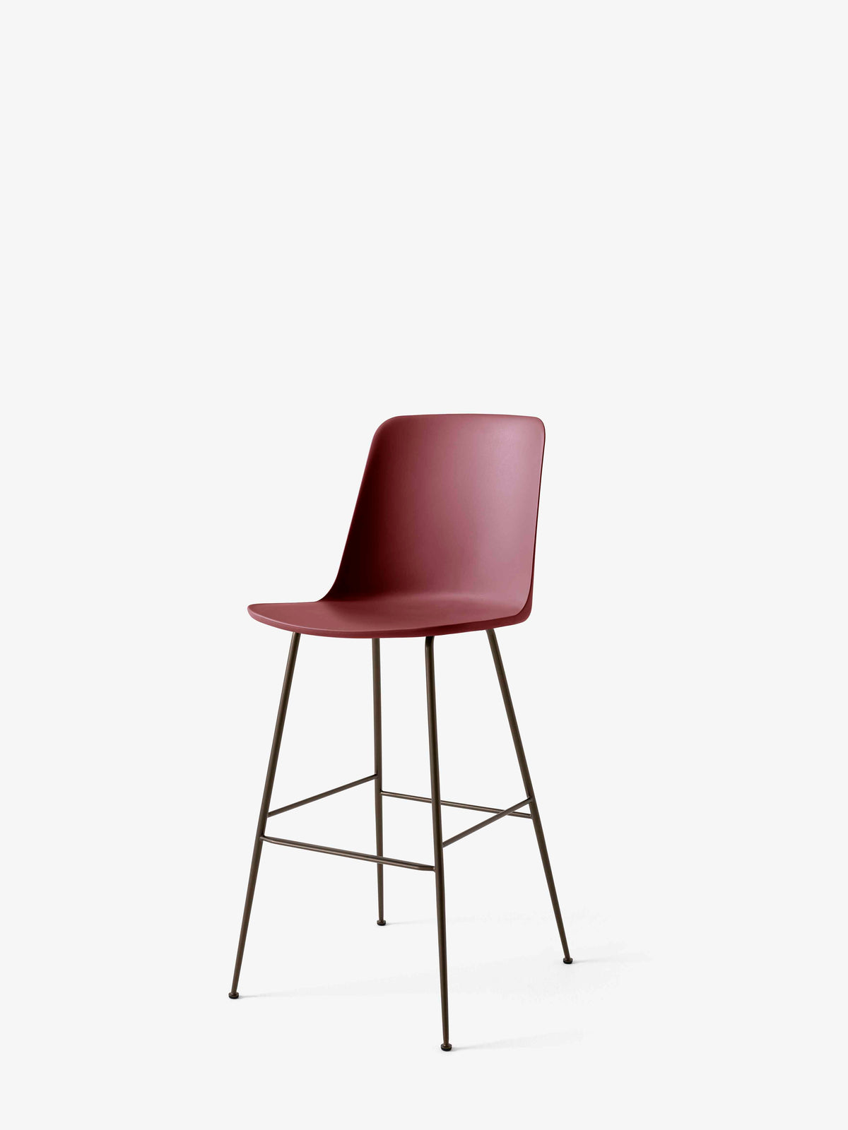 Barhocker RELY rotbraun mit braunem Stahlgestell