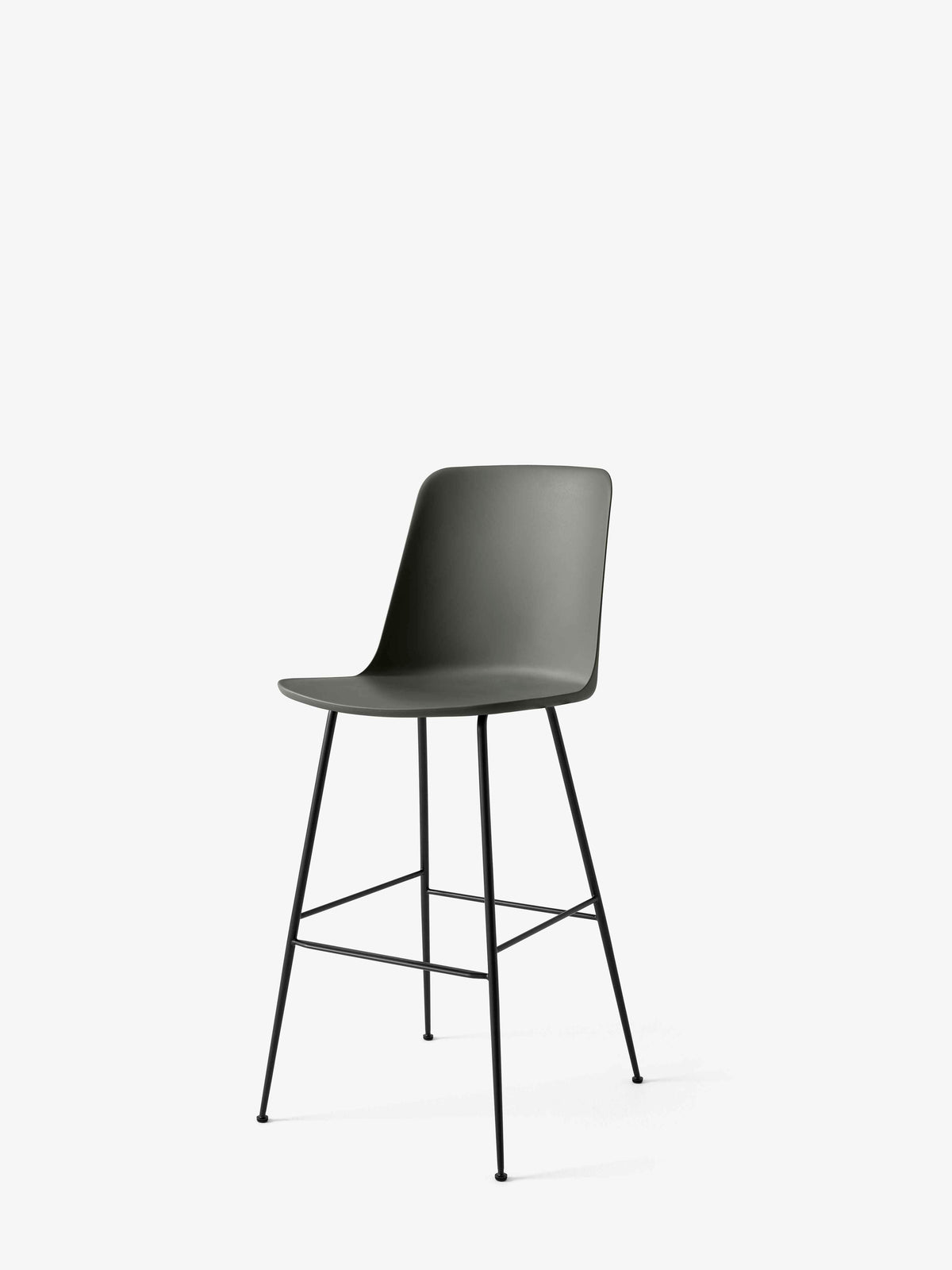 Barhocker RELY graphitfarben mit schwarzem Stahlgestell