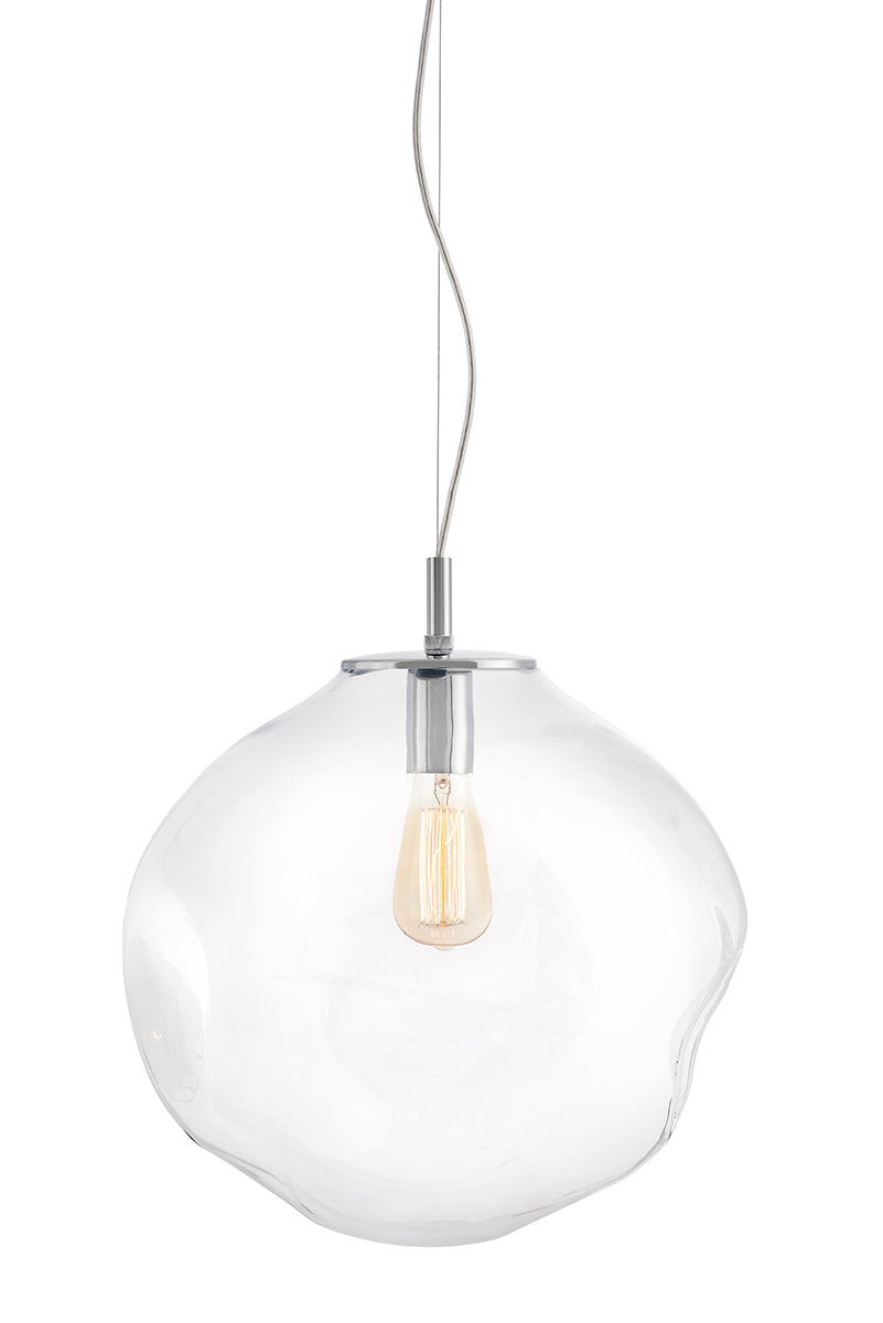 Pendelleuchte AVIA transparent mit silbernem Finish