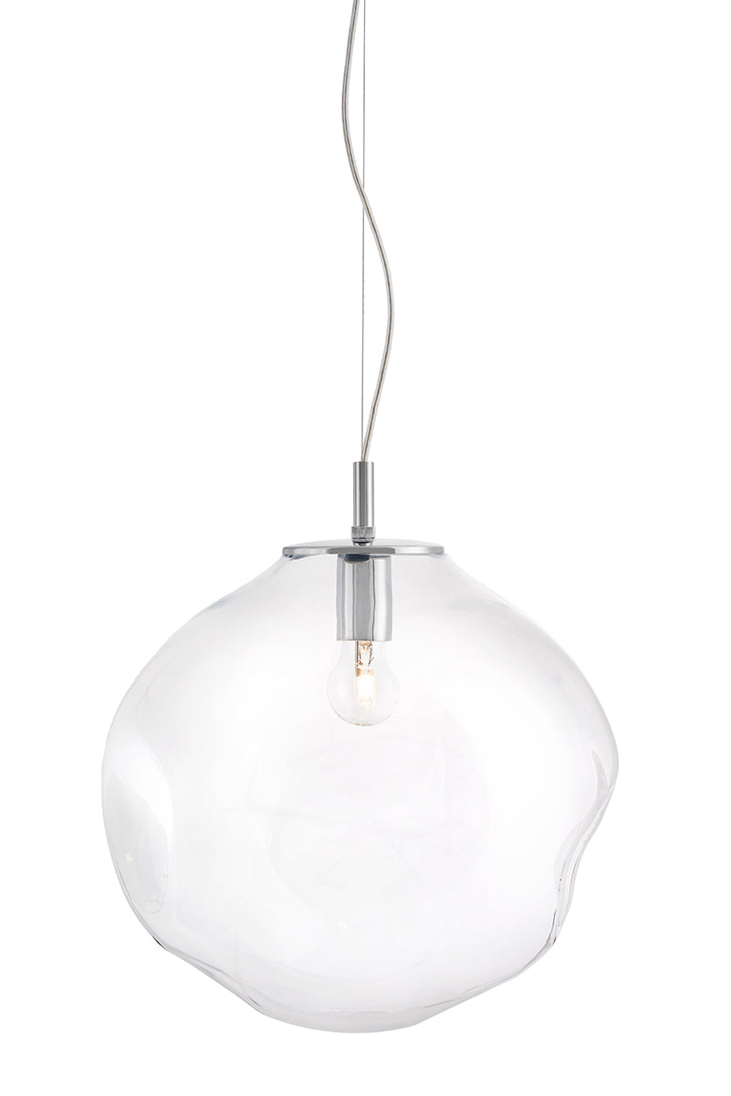 Pendelleuchte AVIA transparent mit silbernem Finish