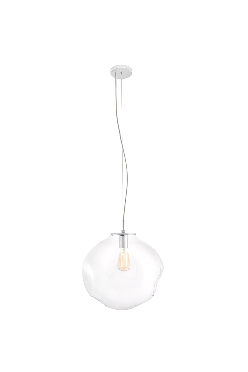 Pendelleuchte AVIA transparent mit silbernem Finish