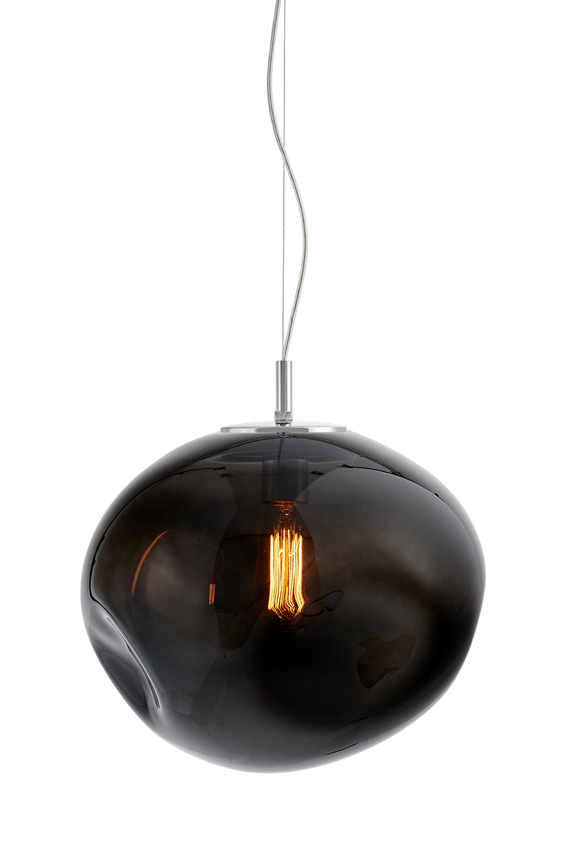 AVIA pendant lamp in smoky black with silver finish