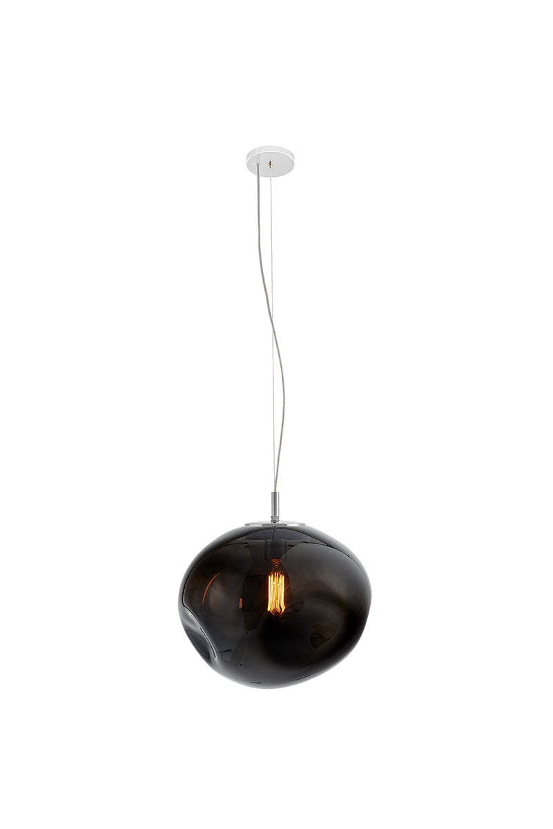AVIA pendant lamp in smoky black with silver finish