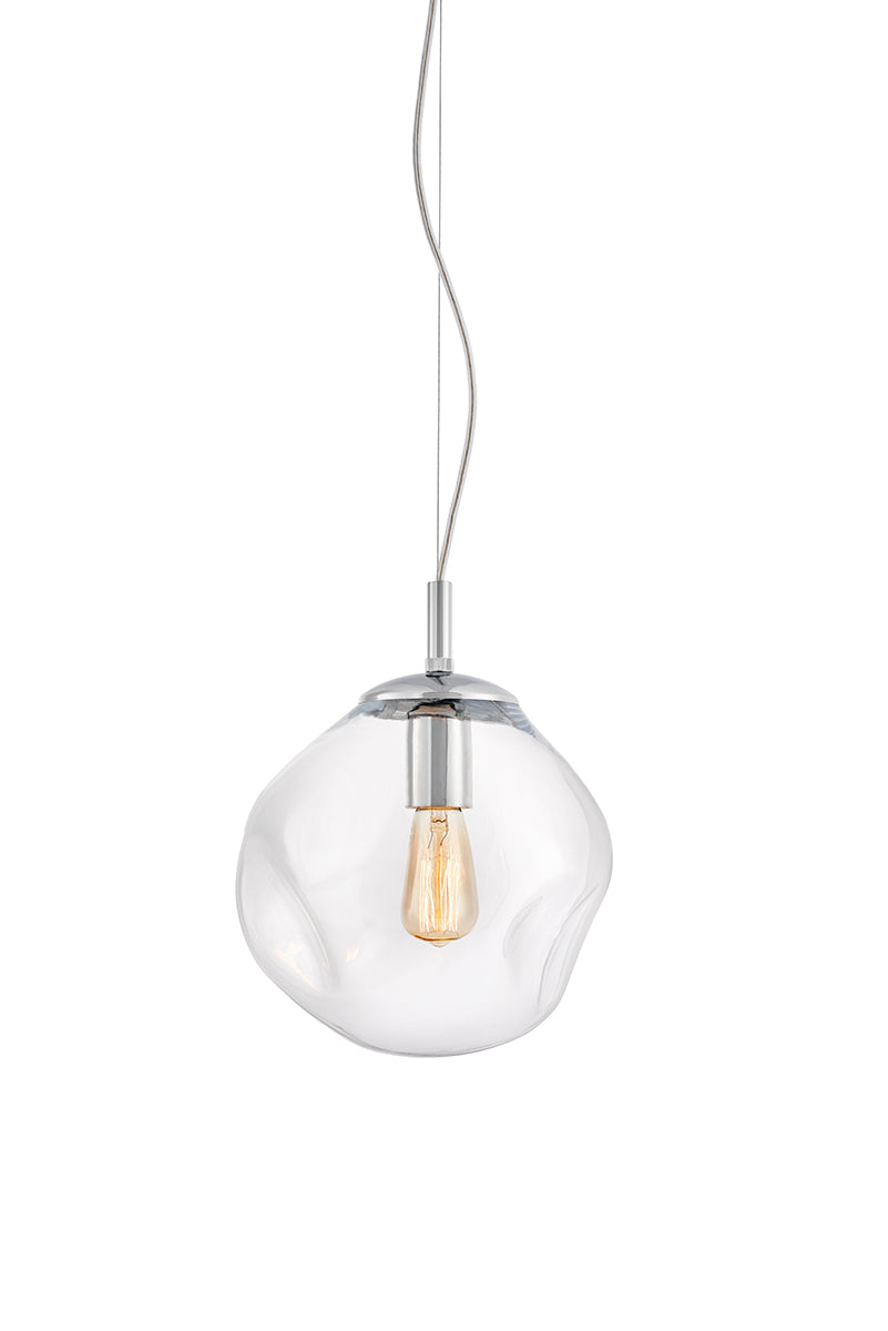 Pendelleuchte AVIA transparent mit silbernem Finish