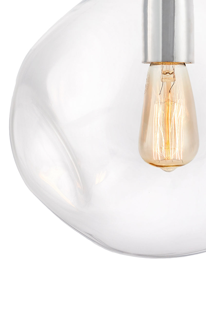 Pendelleuchte AVIA transparent mit silbernem Finish