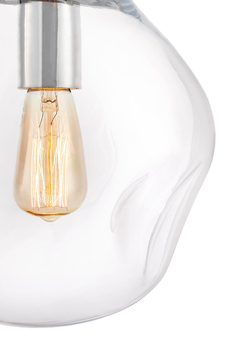 Pendelleuchte AVIA transparent mit silbernem Finish