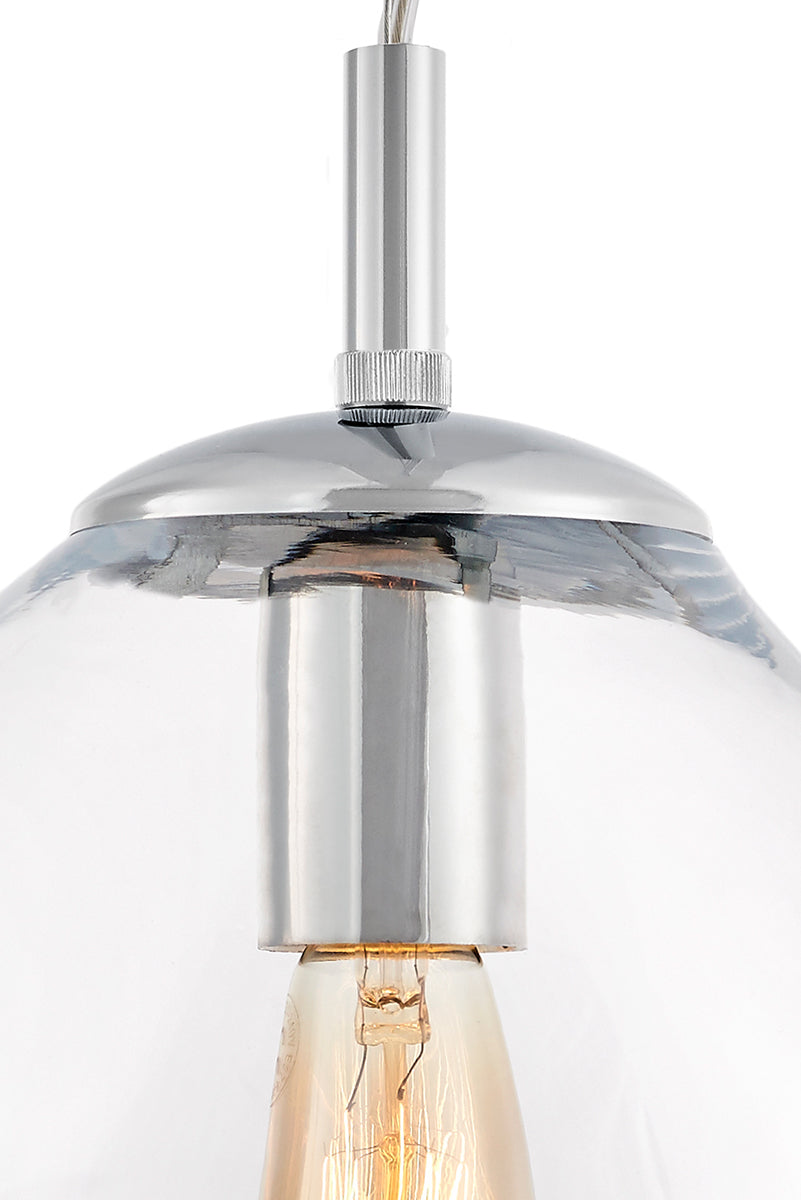 Pendelleuchte AVIA transparent mit silbernem Finish