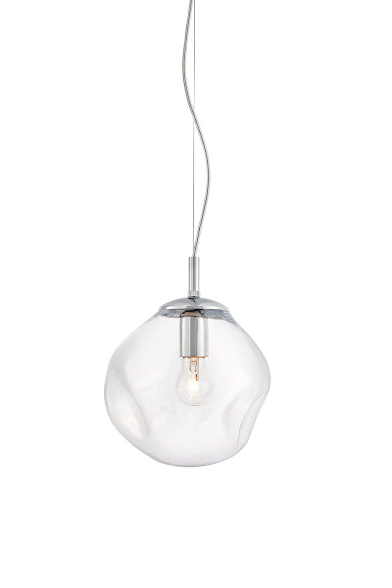 Pendelleuchte AVIA transparent mit silbernem Finish