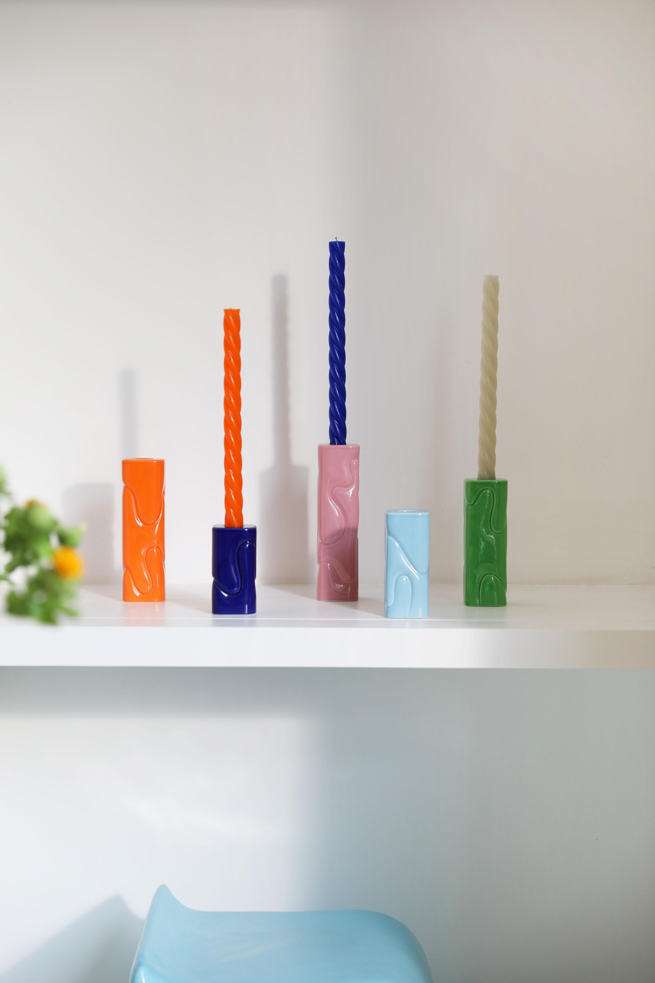 Kerzenhalter PUFFY hellblau