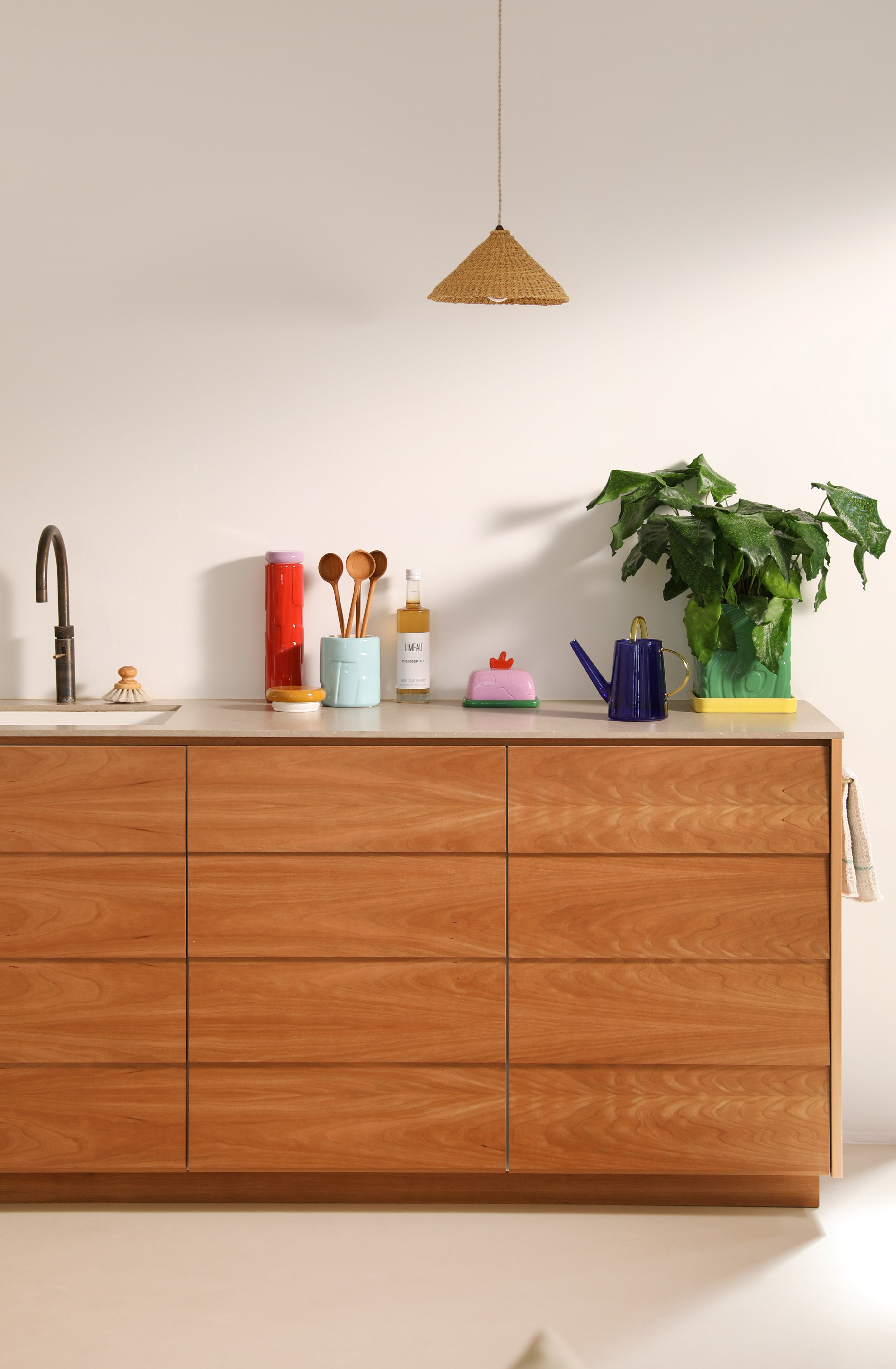 FLAKE container blue with brown lid